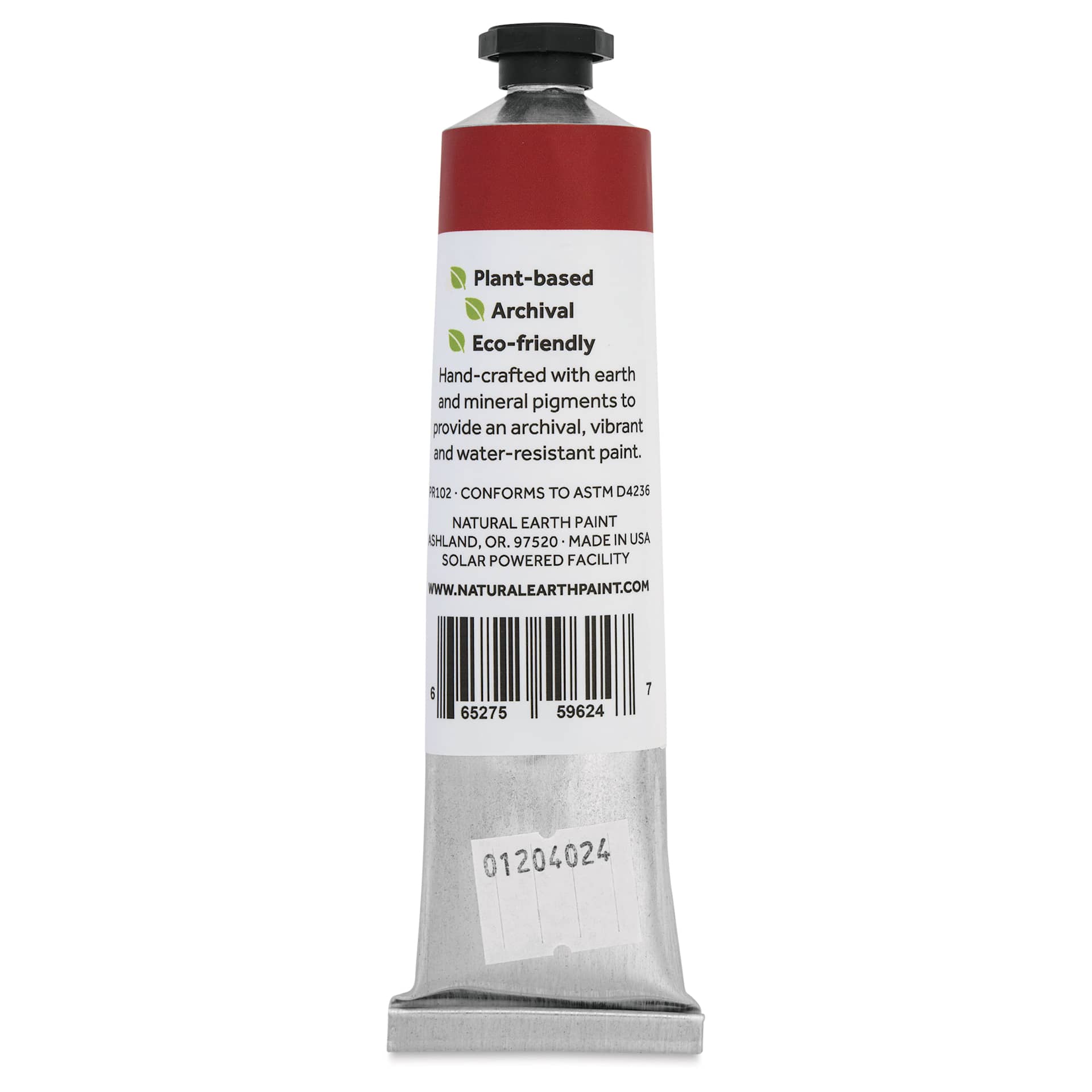 Natural Earth Paint Natural Acrylik Paint - Venetian Red, 59 ml tube - back