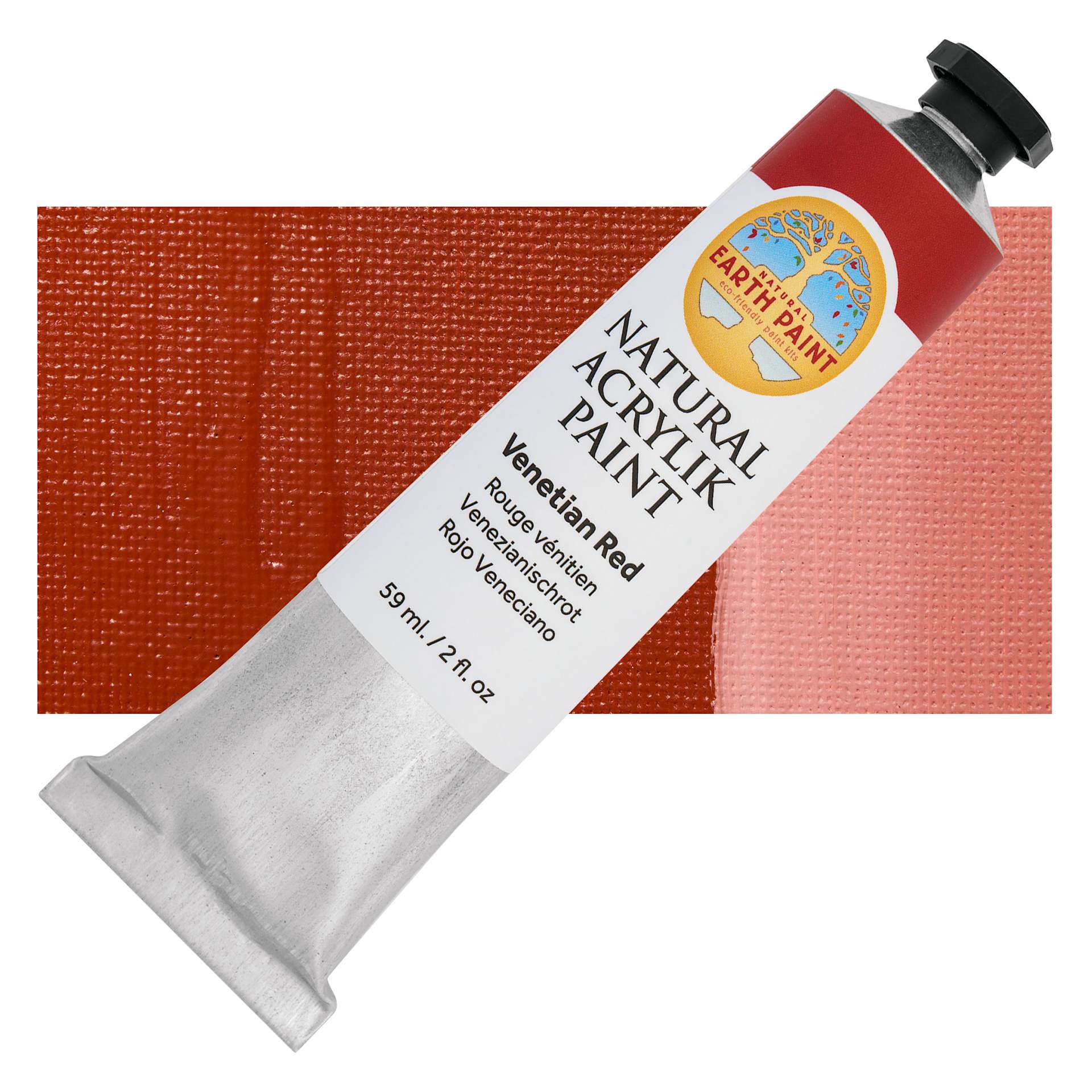 Natural Earth Paint Natural Acrylik Paint - Venetian Red, 59 ml tube and swatch