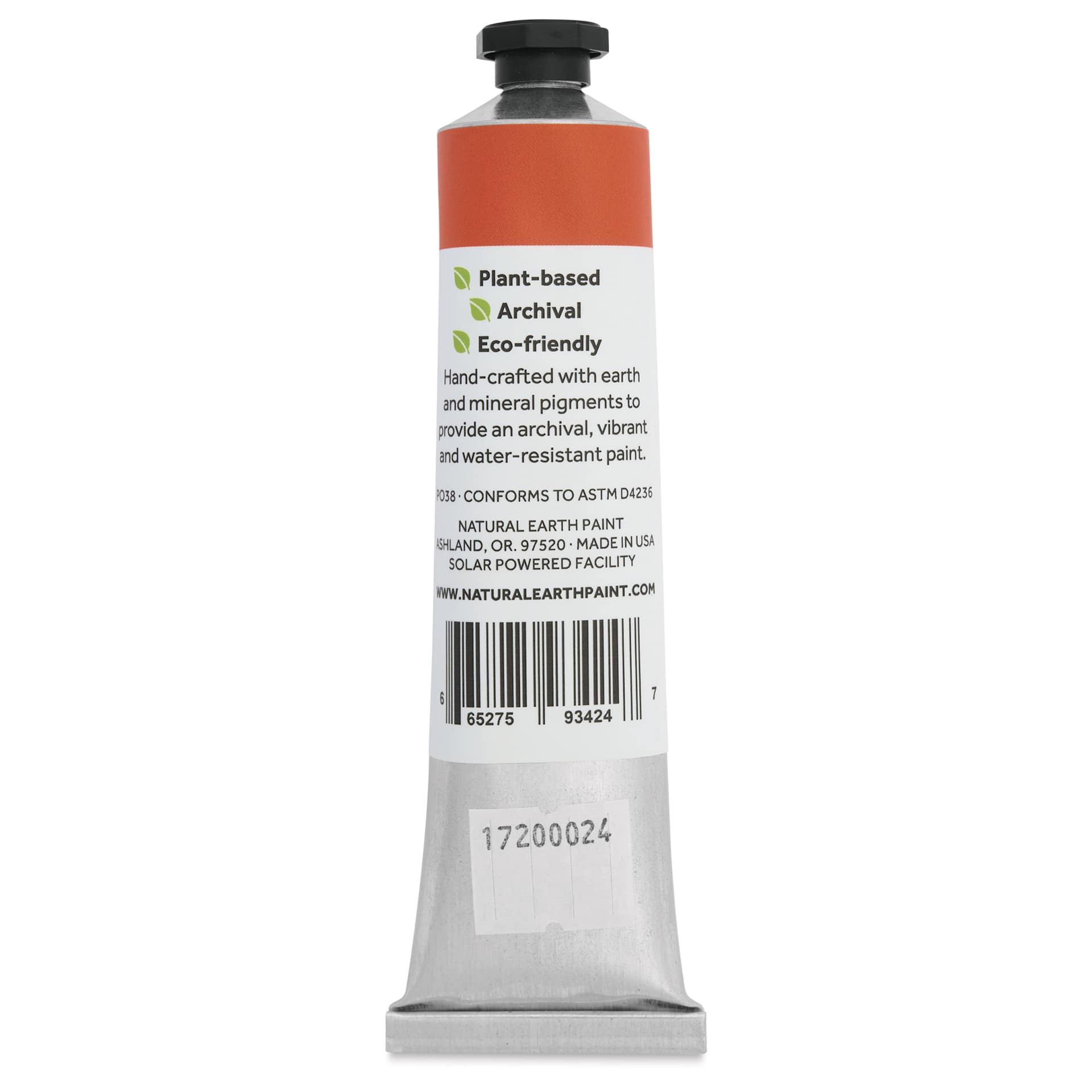 Natural Earth Paint Natural Acrylik Paint - Ercolano Orange, 59 ml - back