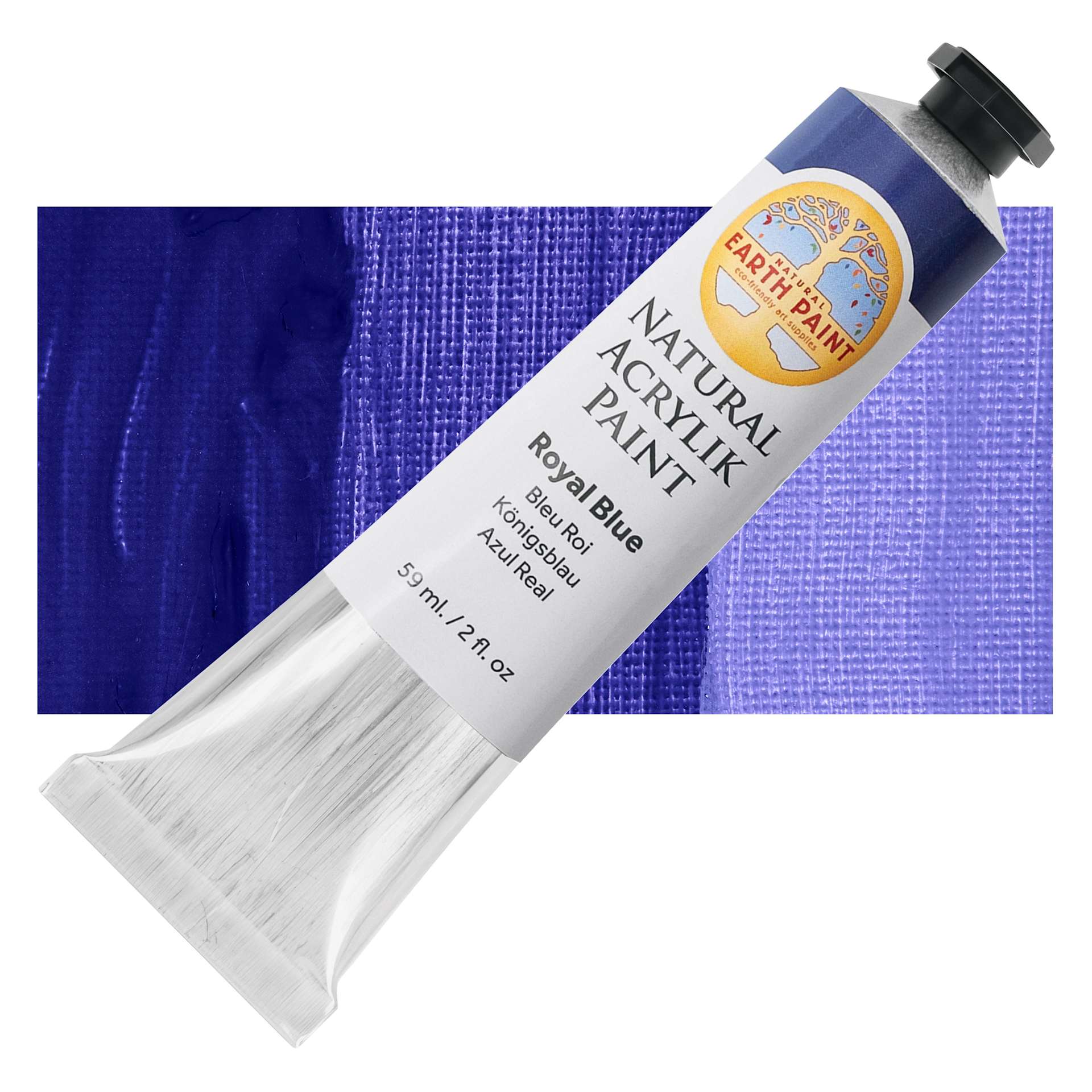 Natural Earth Paint Natural Acrylik Paint - Royal Blue, 59 ml tube and swatch