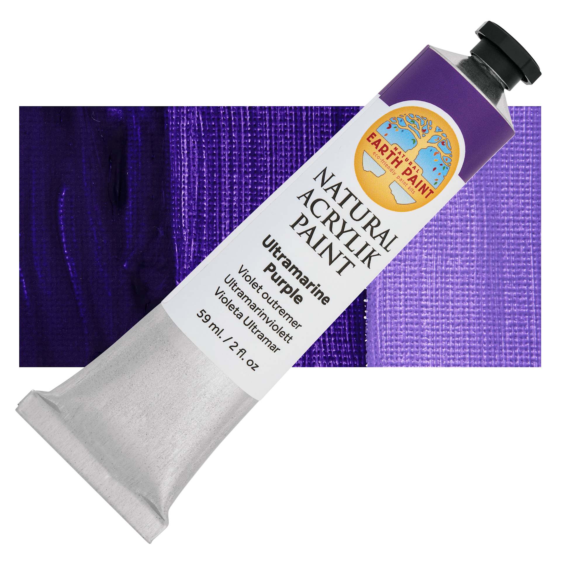 Natural Earth Paint Natural Acrylik Paint - Ultramarine Purple, 59 ml tube and swatch