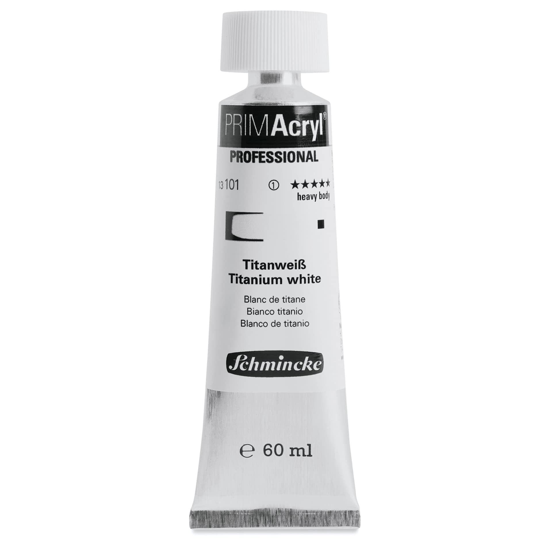 Schmincke Primacryl Professional Acrylic Paint - Titanium White, 60 ml Tube