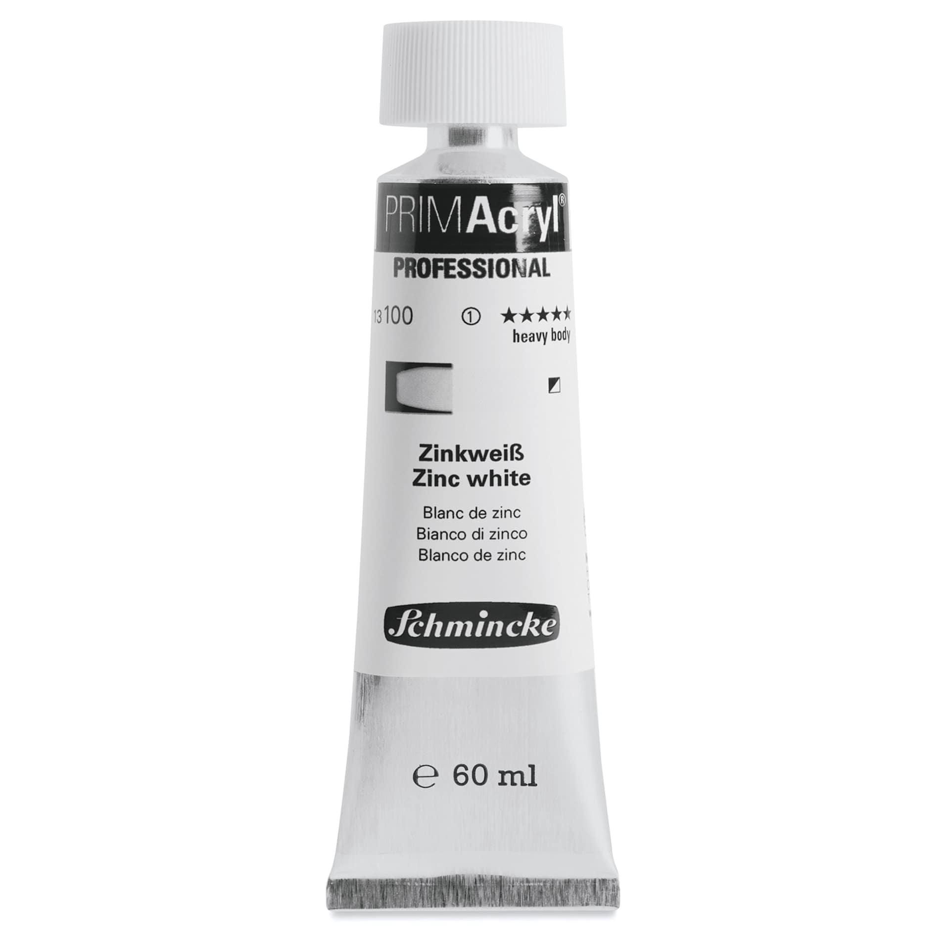 Schmincke Primacryl Professional Acrylic Paint - Zinc White, 60 ml Tube