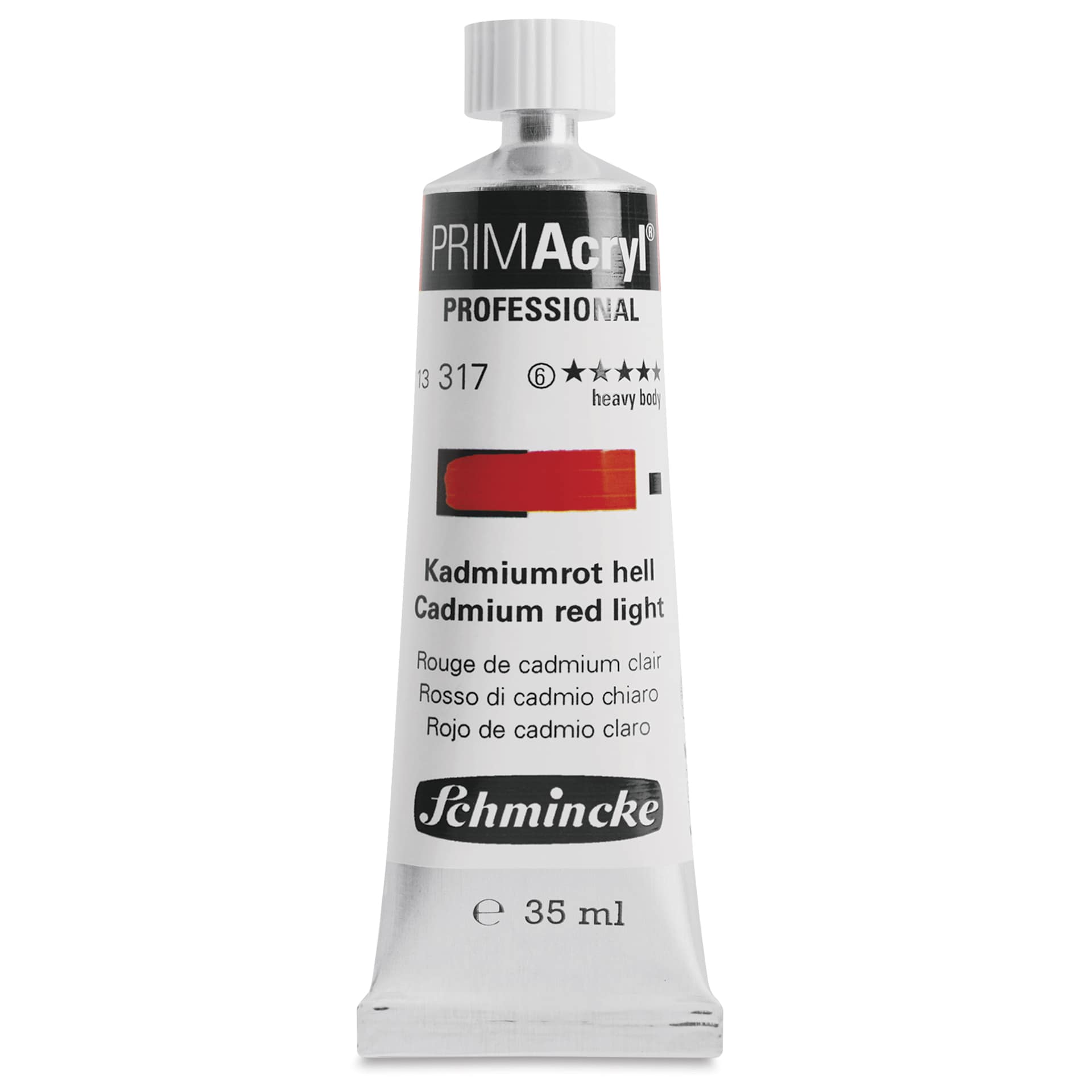 Schmincke Primacryl Professional Acrylic Paint - Cadmium Red Light, 35 ml Tube