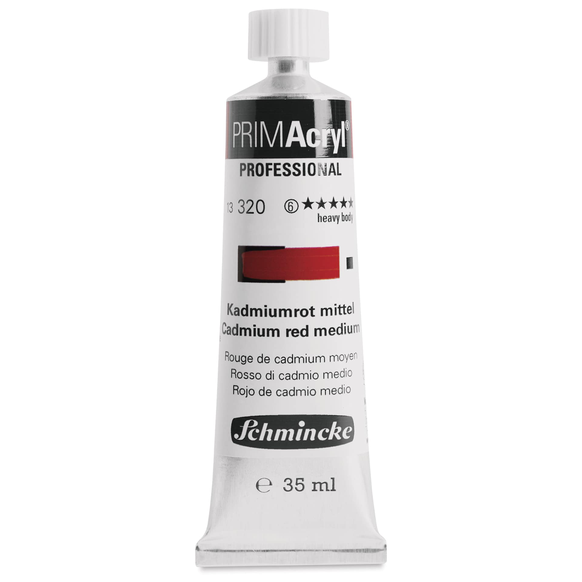 Schmincke Primacryl Professional Acrylic Paint - Cadmium Red Medium, 35 ml Tube