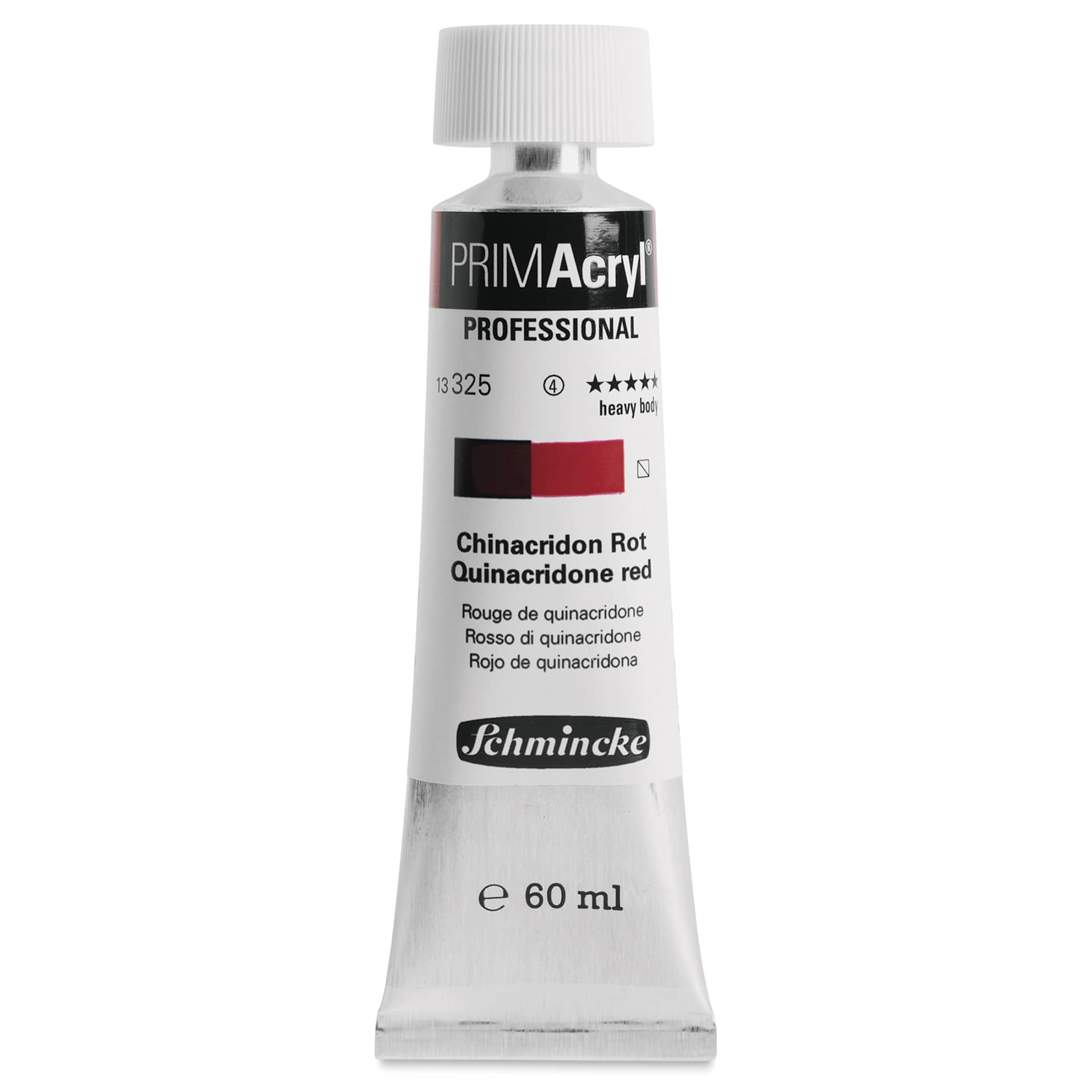 Schmincke Primacryl Professional Acrylic Paint - Quinacridone Red, 60 ml Tube
