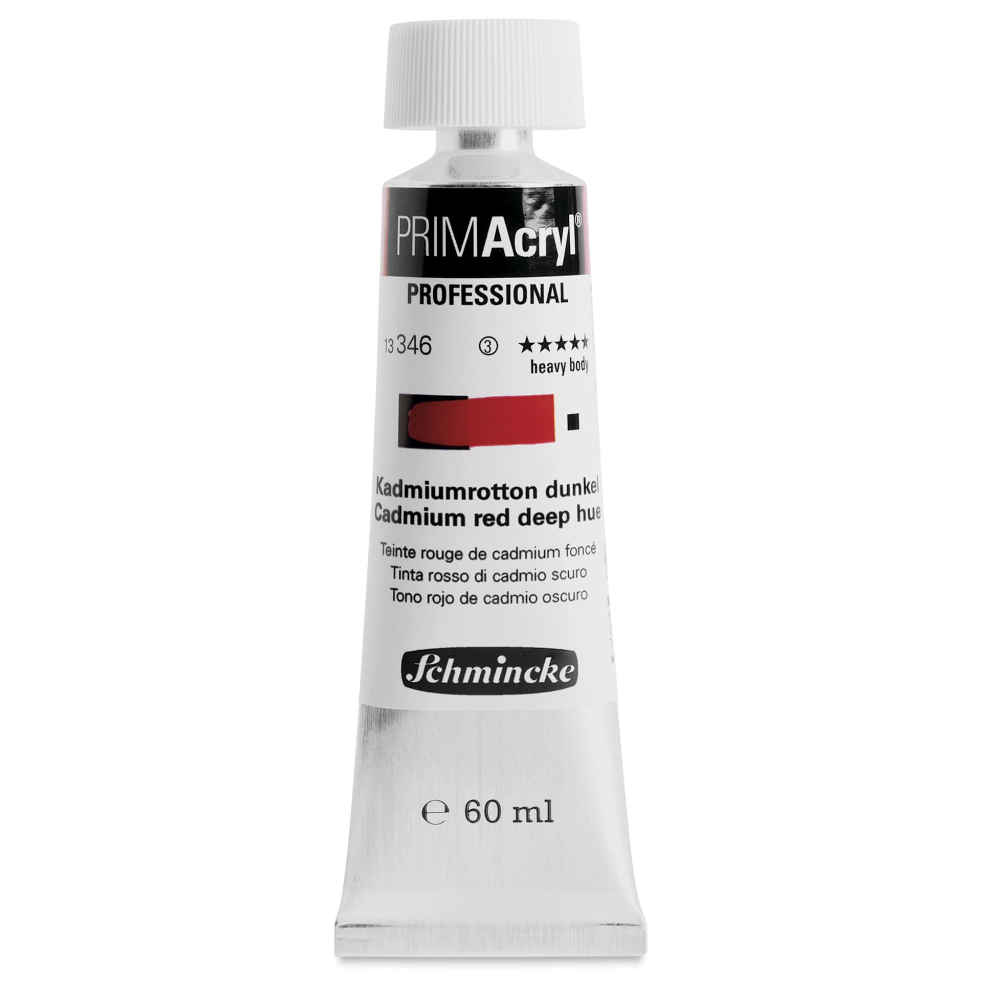 Schmincke Primacryl Professional Acrylic Paint - Cadmium Red Deep Hue, 60 ml Tube