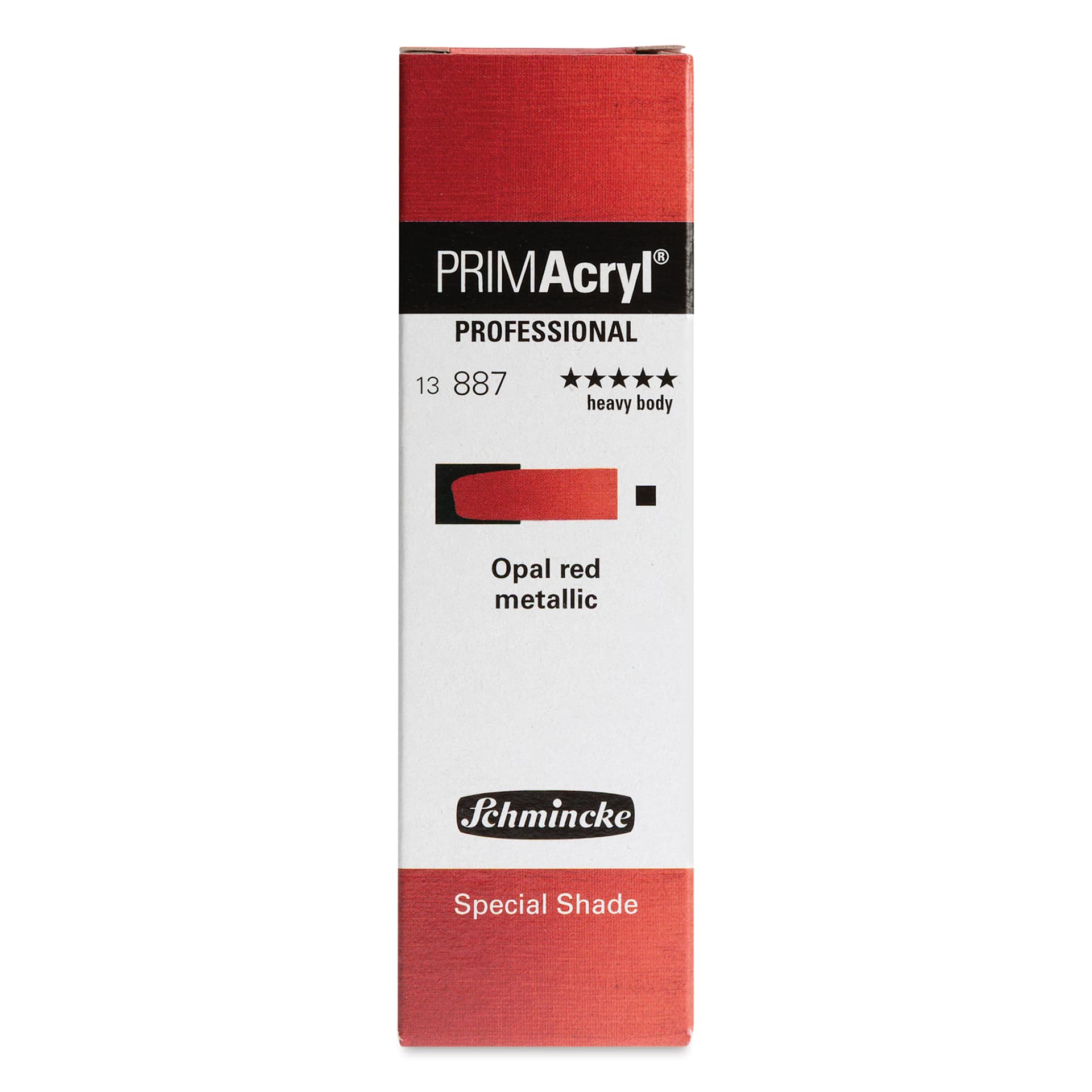 Schmincke Primacryl Professional Acrylic Paint - Opal Red Metallic, 35 ml Tube in package