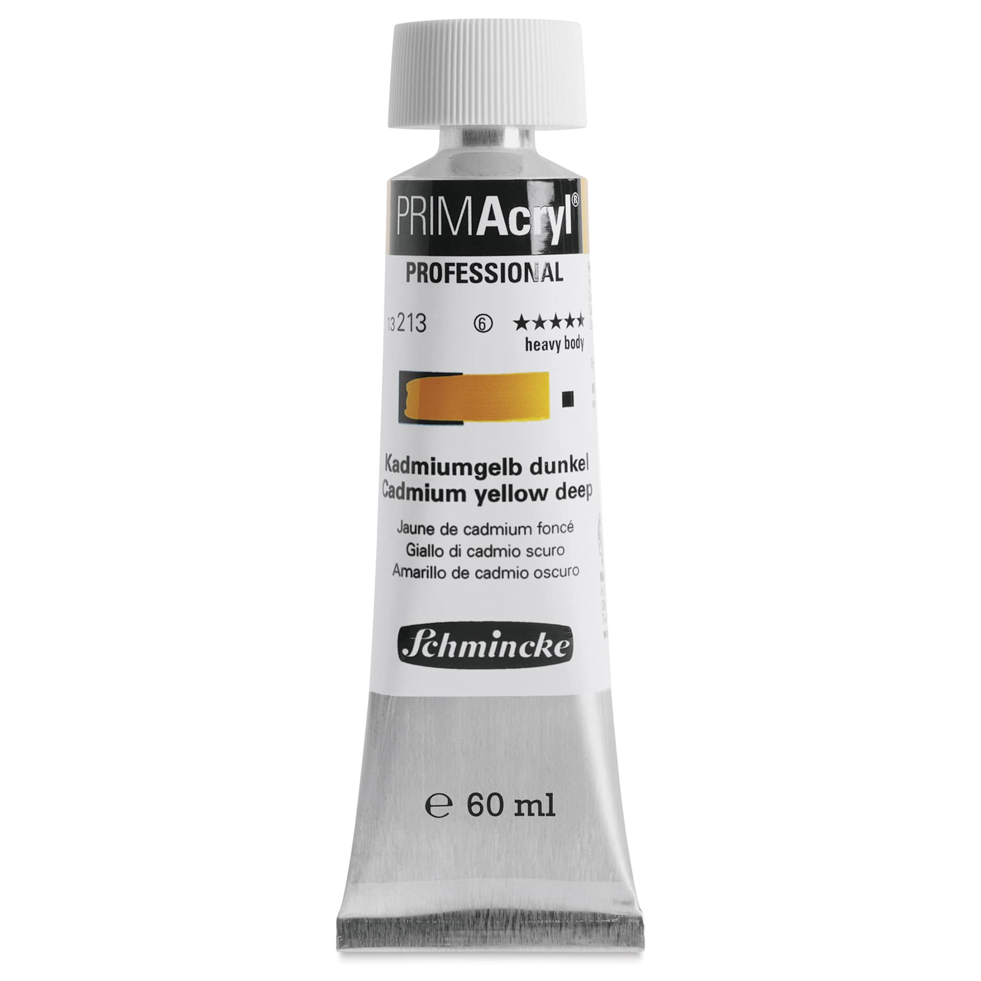 Schmincke Primacryl Professional Acrylic Paint - Cadmium Yellow Deep, 60 ml Tube