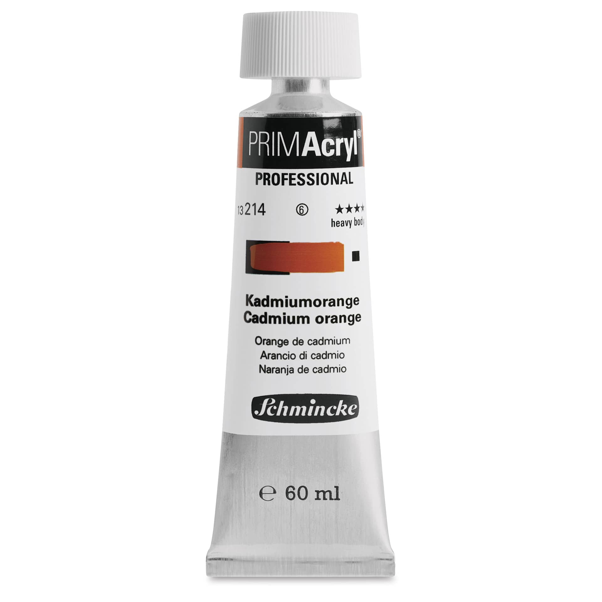 Schmincke Primacryl Professional Acrylic Paint - Cadmium Orange, 60 ml Tube