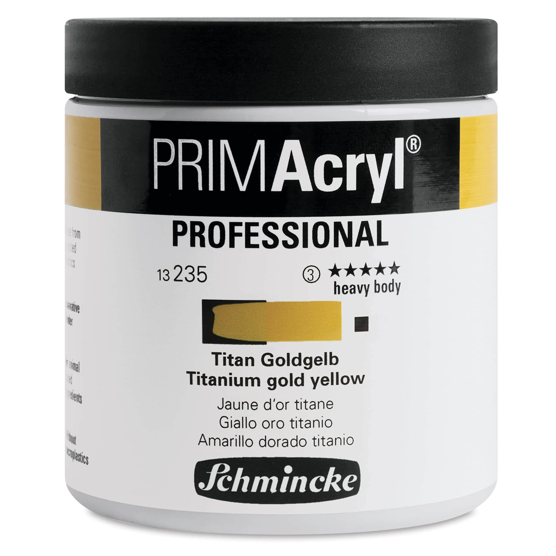 Schmincke Primacryl Professional Acrylic Paint - Titanium Gold Yellow, 237 ml Jar
