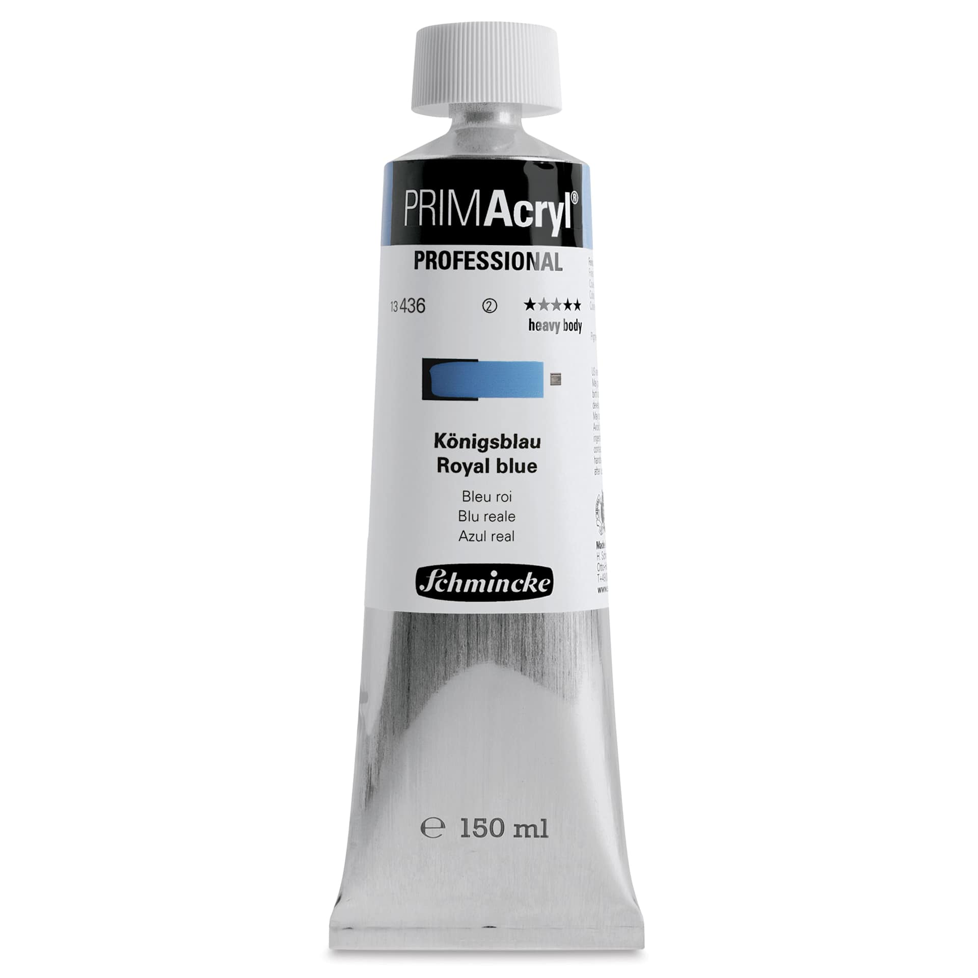 Schmincke Primacryl Professional Acrylic Paint - Royal Blue, 150 ml Tube