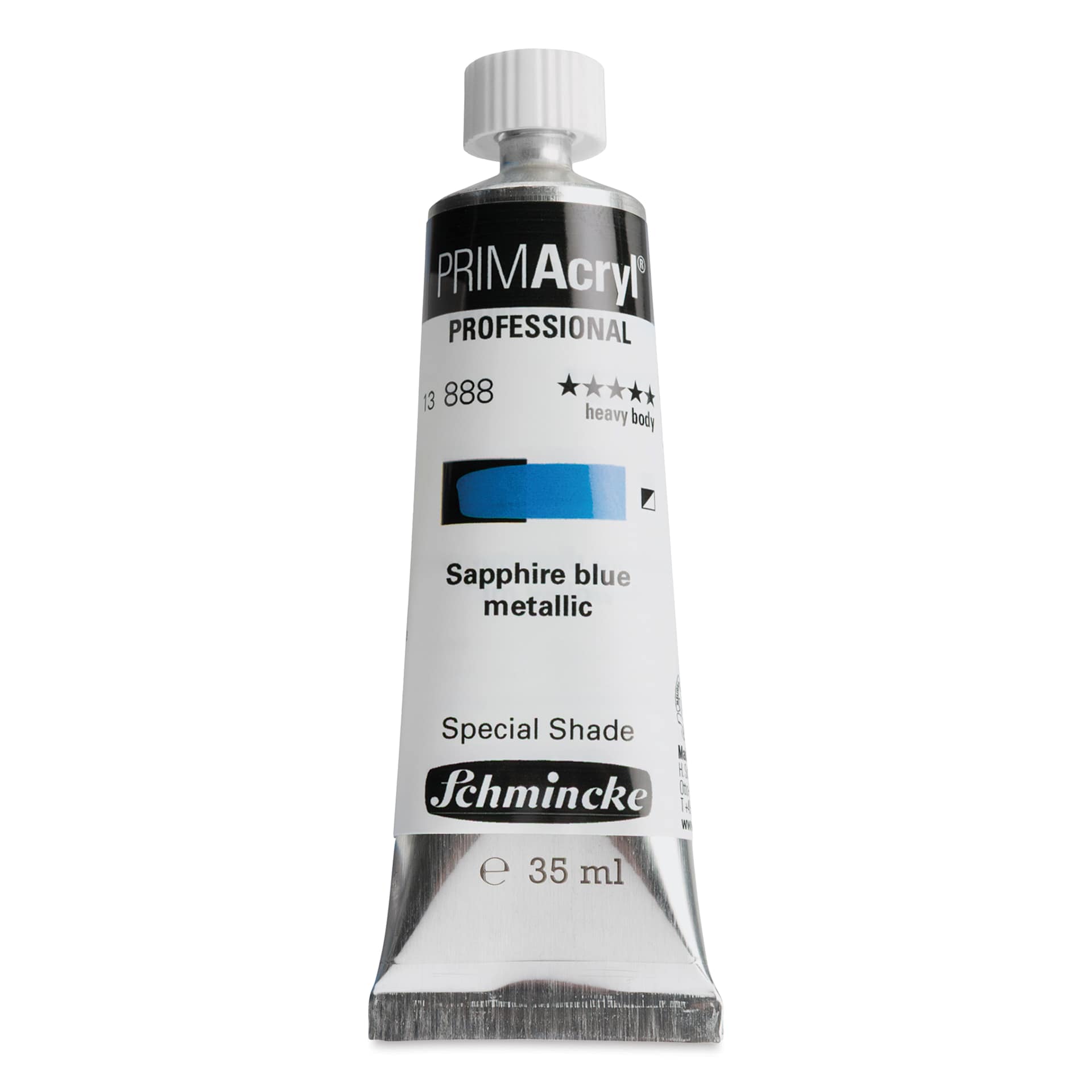 Schmincke Primacryl Professional Acrylic Paint - Sapphire Blue Metallic, 35 ml Tube