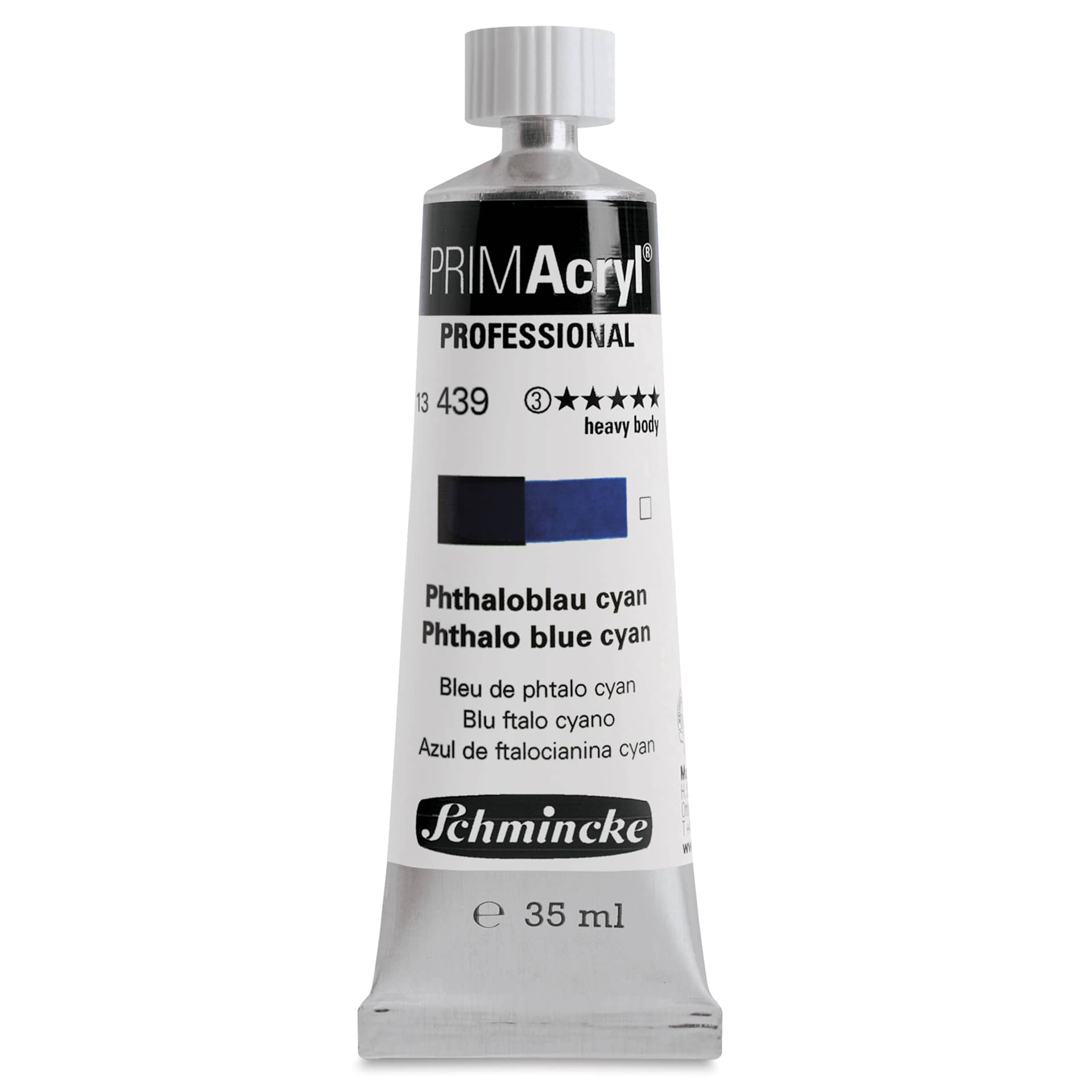 Schmincke Primacryl Professional Acrylic Paint - Phthalo Blue Cyan, 35 ml Tube