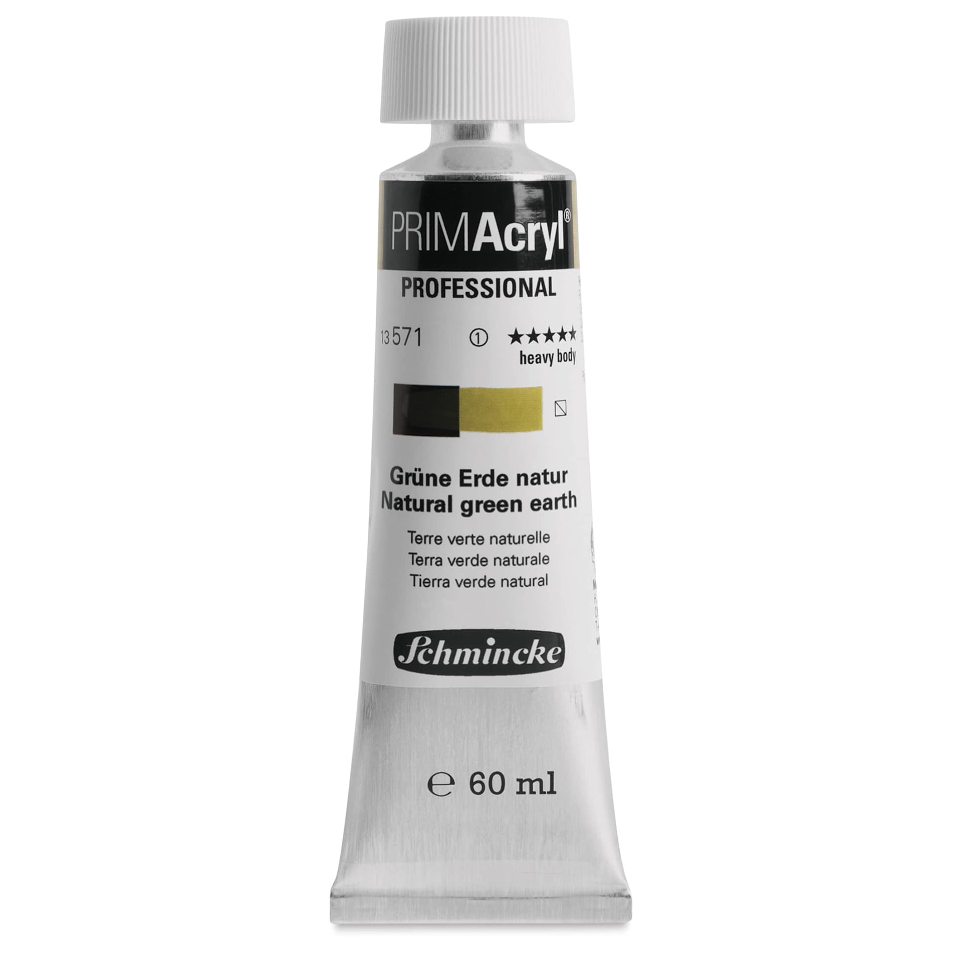 Schmincke Primacryl Professional Acrylic Paint - Natural Green Earth, 60 ml Tube