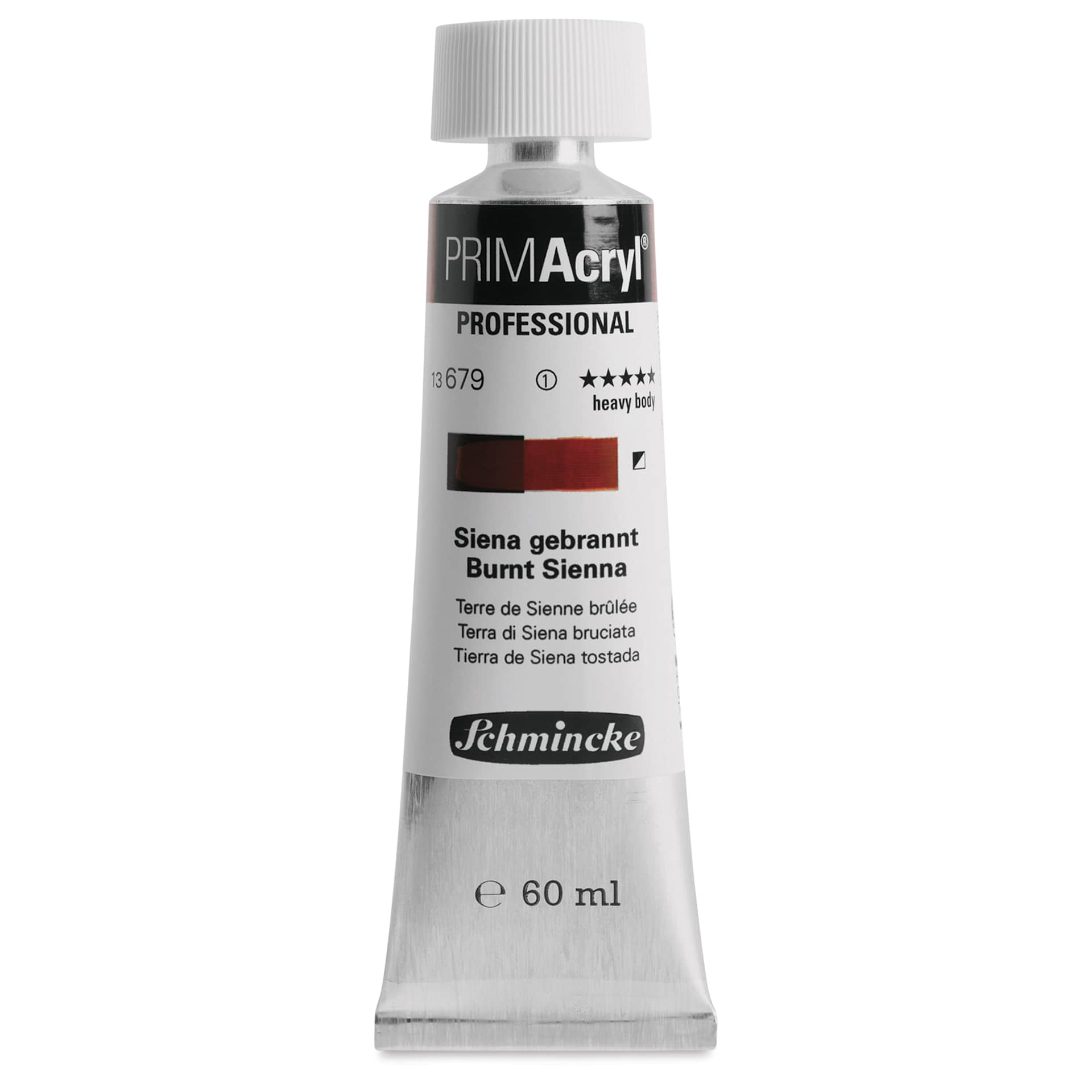 Schmincke Primacryl Professional Acrylic Paint - Burnt Sienna, 60 ml Tube