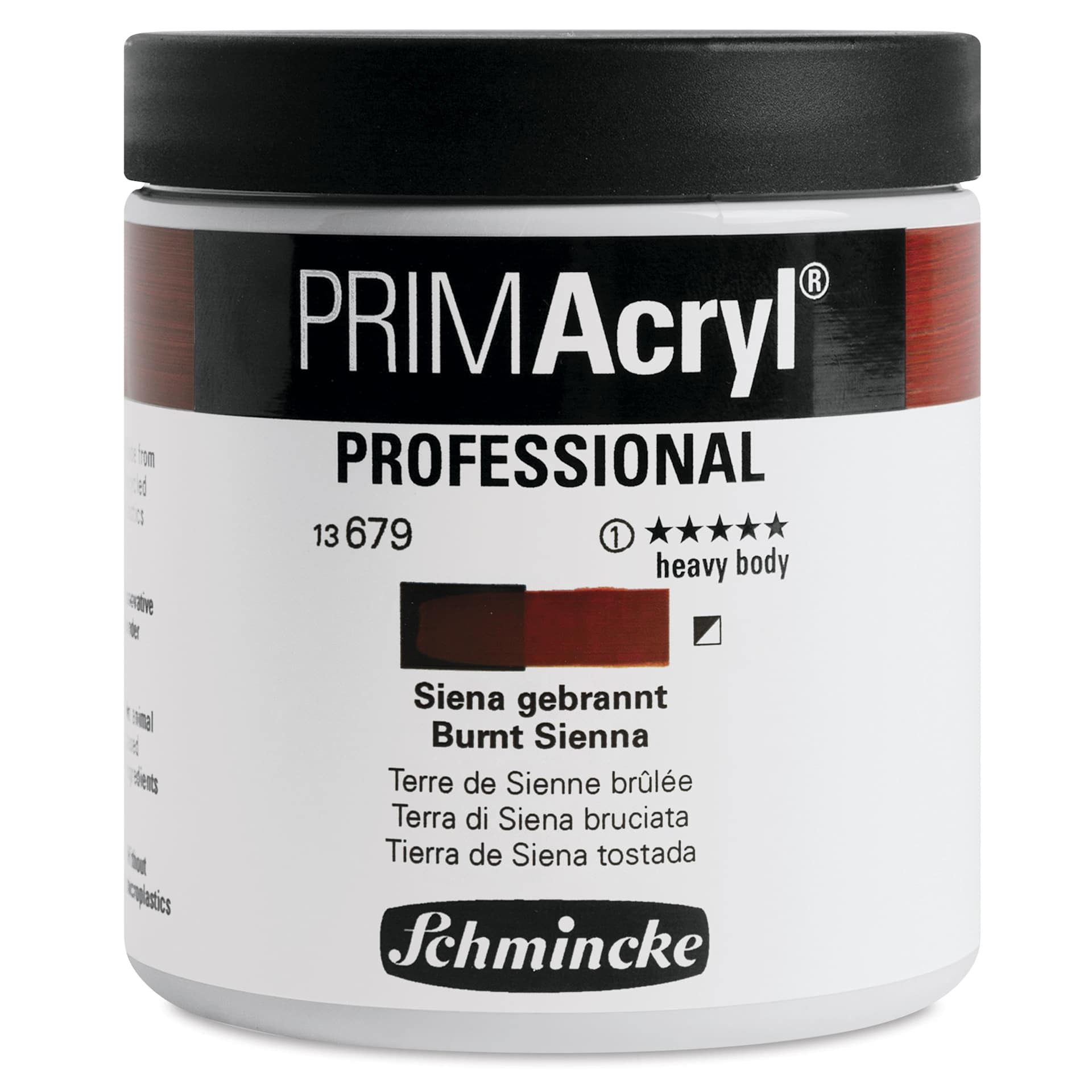 Schmincke Primacryl Professional Acrylic Paint - Burnt Sienna, 237 ml Jar