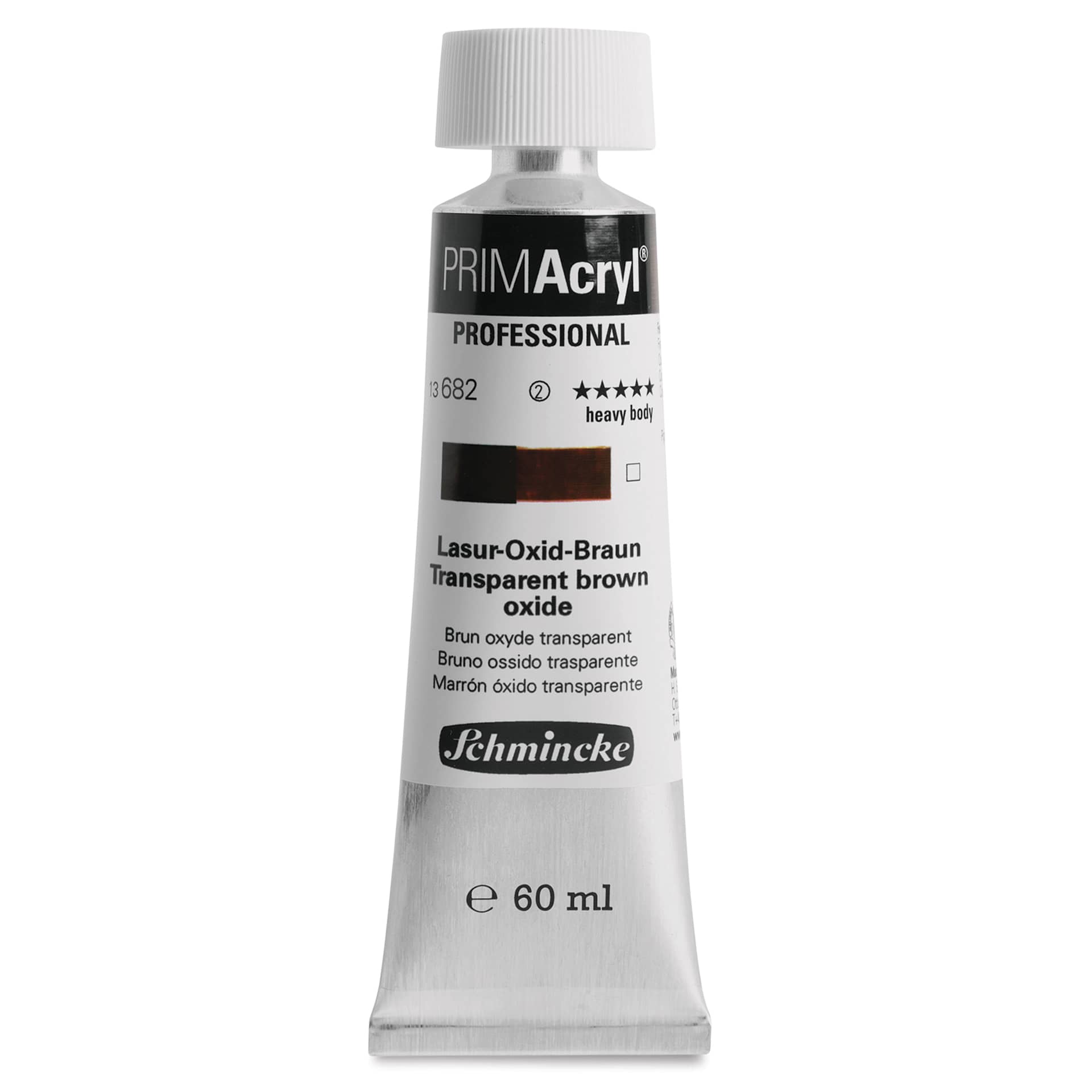Schmincke Primacryl Professional Acrylic Paint - Transparent Brown Oxide, 60 ml Tube