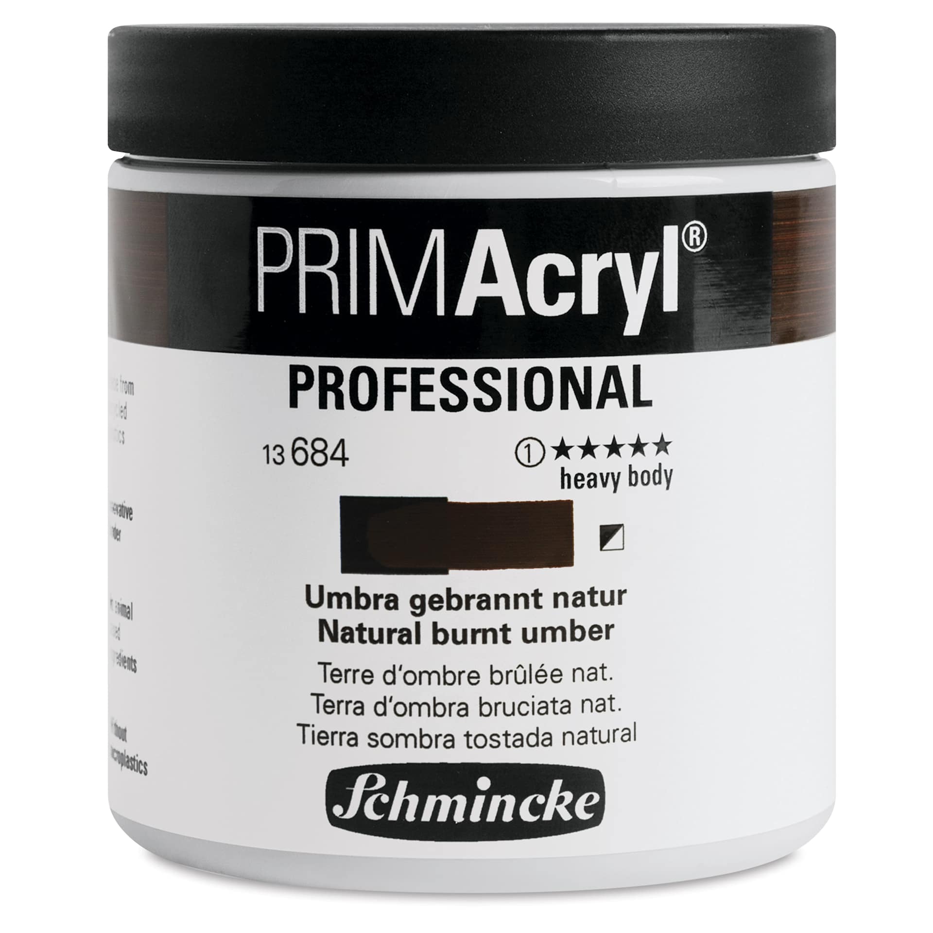 Schmincke Primacryl Professional Acrylic Paint - Natural Burnt Umber, 237 ml Jar