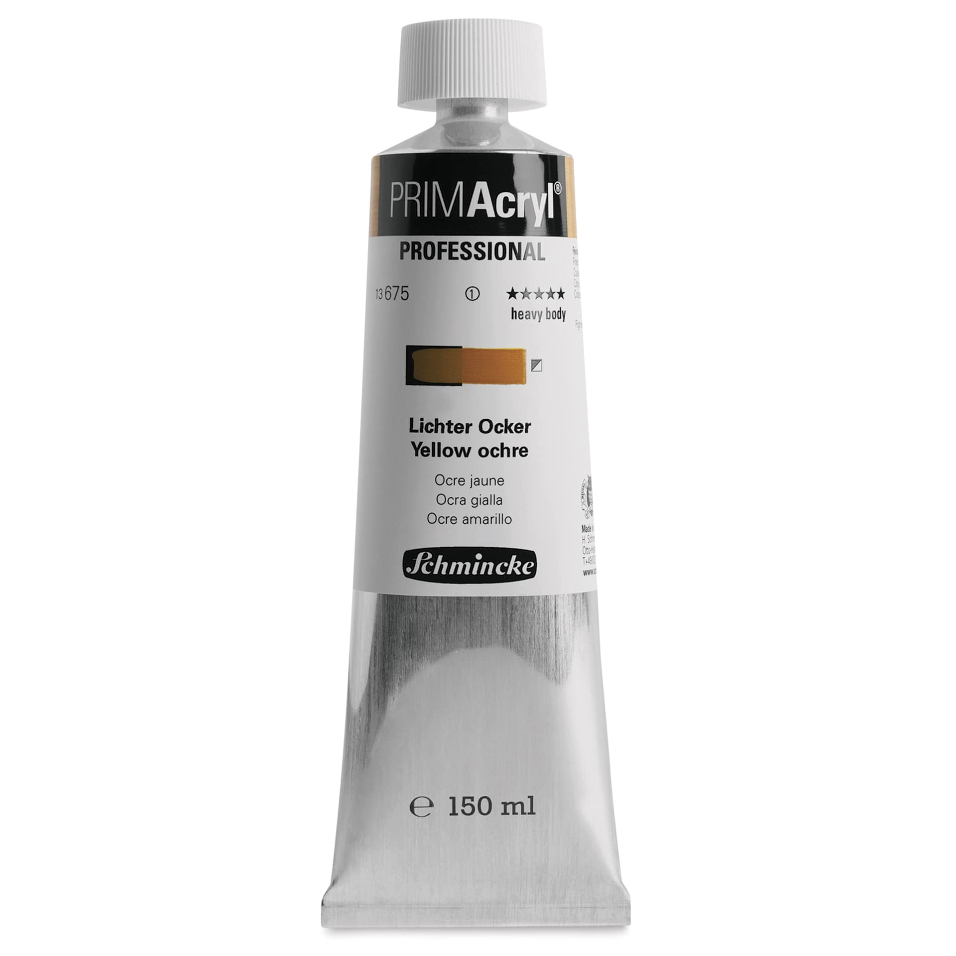 Schmincke Primacryl Professional Acrylic Paint - Yellow Ochre, 150 ml Tube