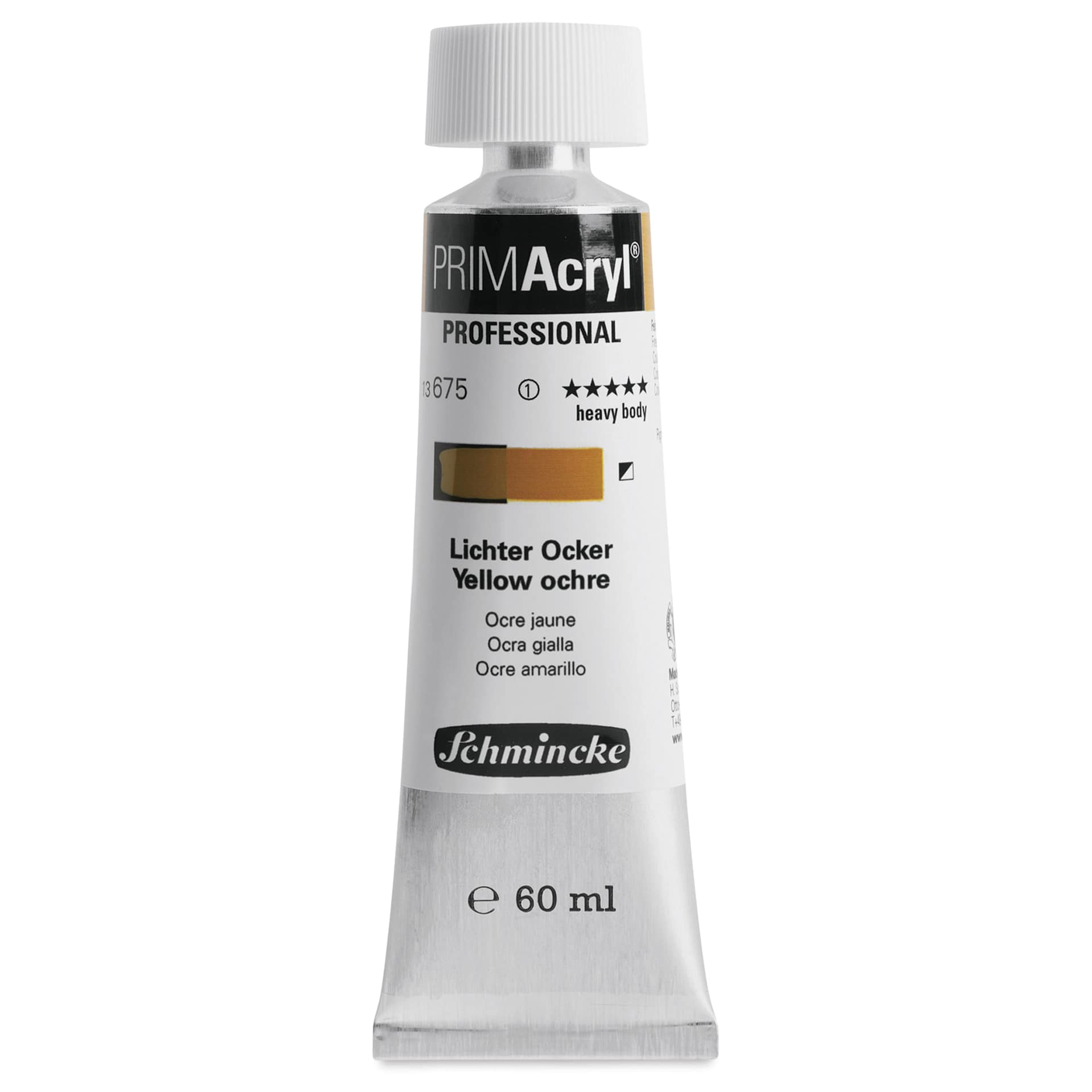 Schmincke Primacryl Professional Acrylic Paint - Yellow Ochre, 60 ml Tube