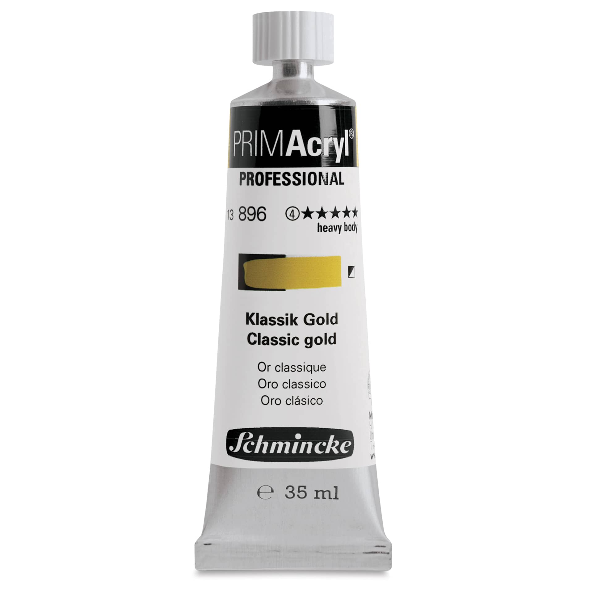 Schmincke Primacryl Professional Acrylic Paint - Classic Gold, 35 ml Tube