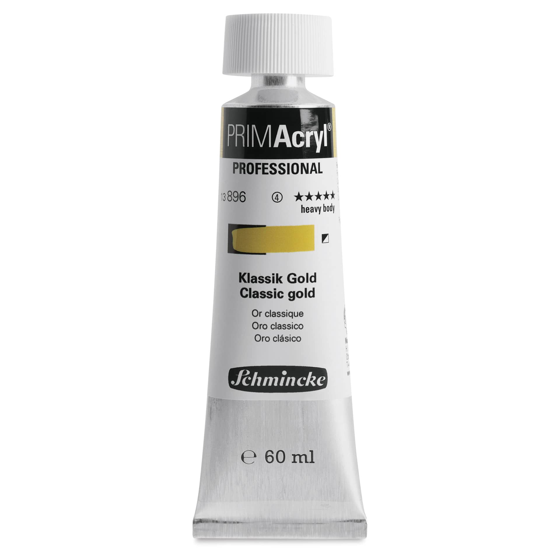 Schmincke Primacryl Professional Acrylic Paint - Classic Gold, 60 ml Tube