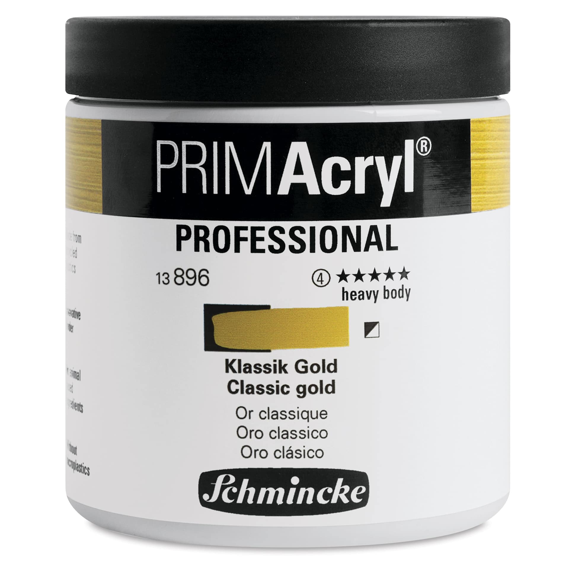 Schmincke Primacryl Professional Acrylic Paint - Classic Gold, 237 ml Jar