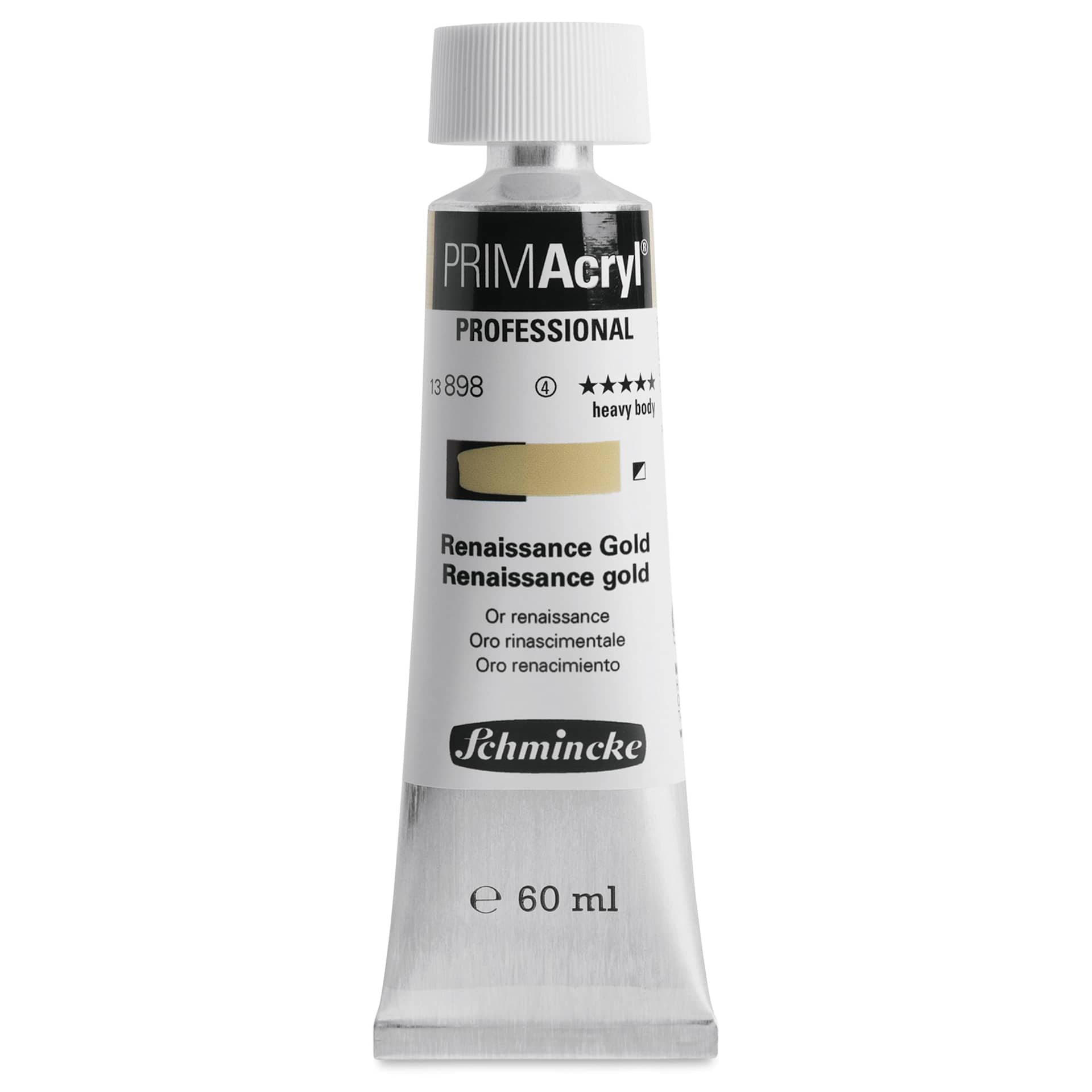 Schmincke Primacryl Professional Acrylic Paint - Renaissance Gold, 60 ml Tube