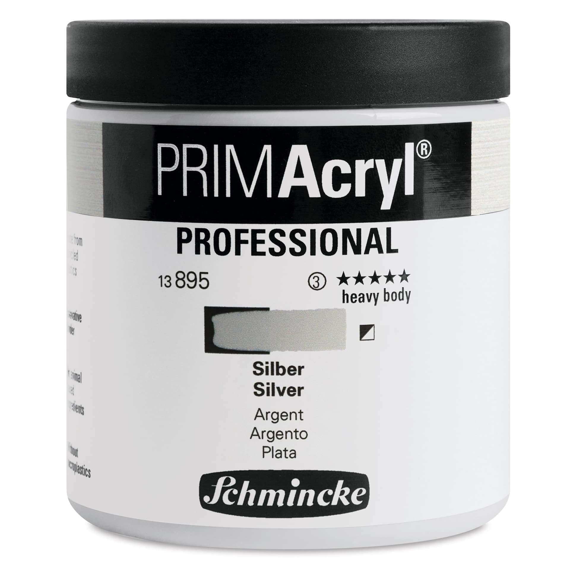 Schmincke Primacryl Professional Acrylic Paint - Silver, 237 ml Jar