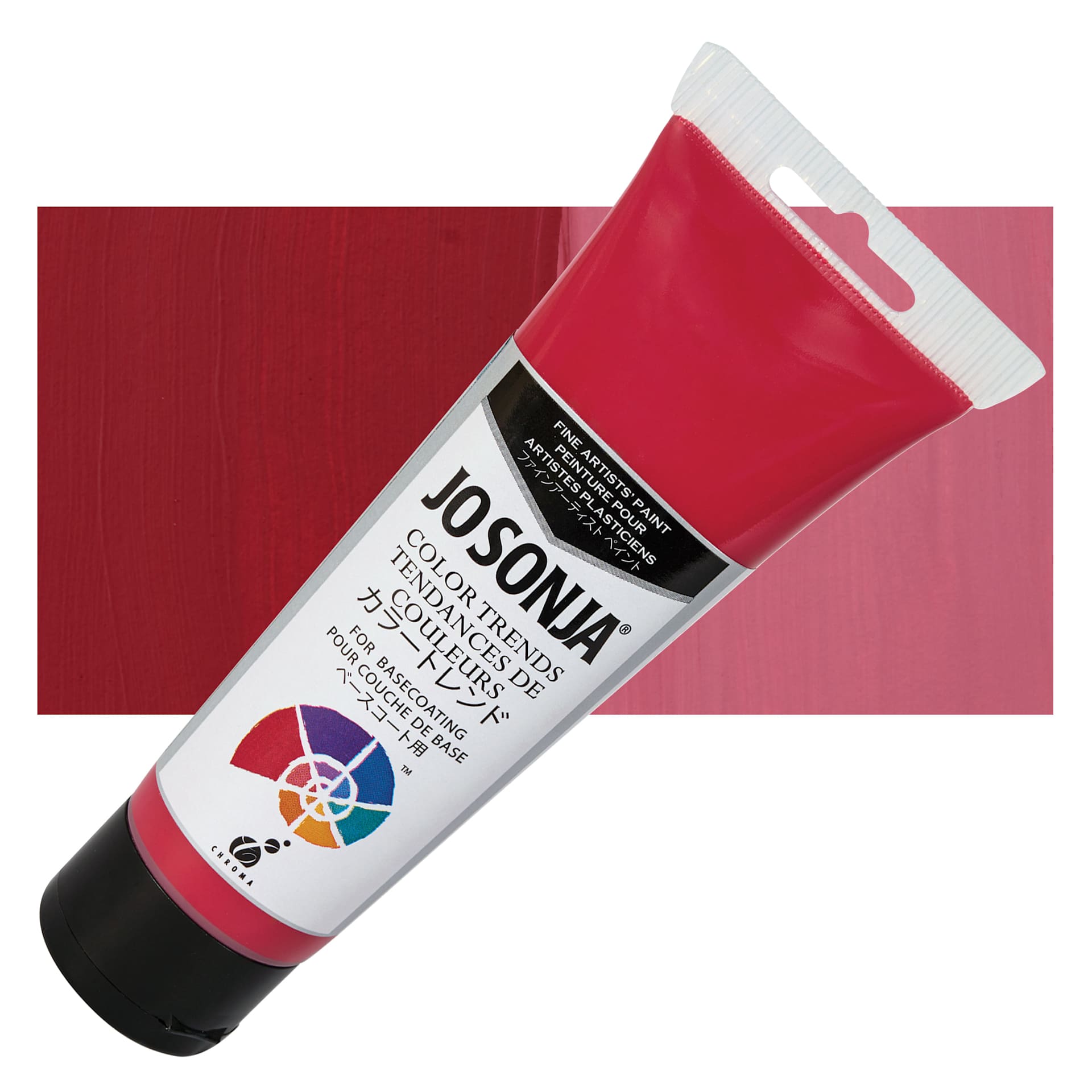 Chroma's Jo Sonja Color Trends Acrylic Paint - Geranium - Tube and Swatch