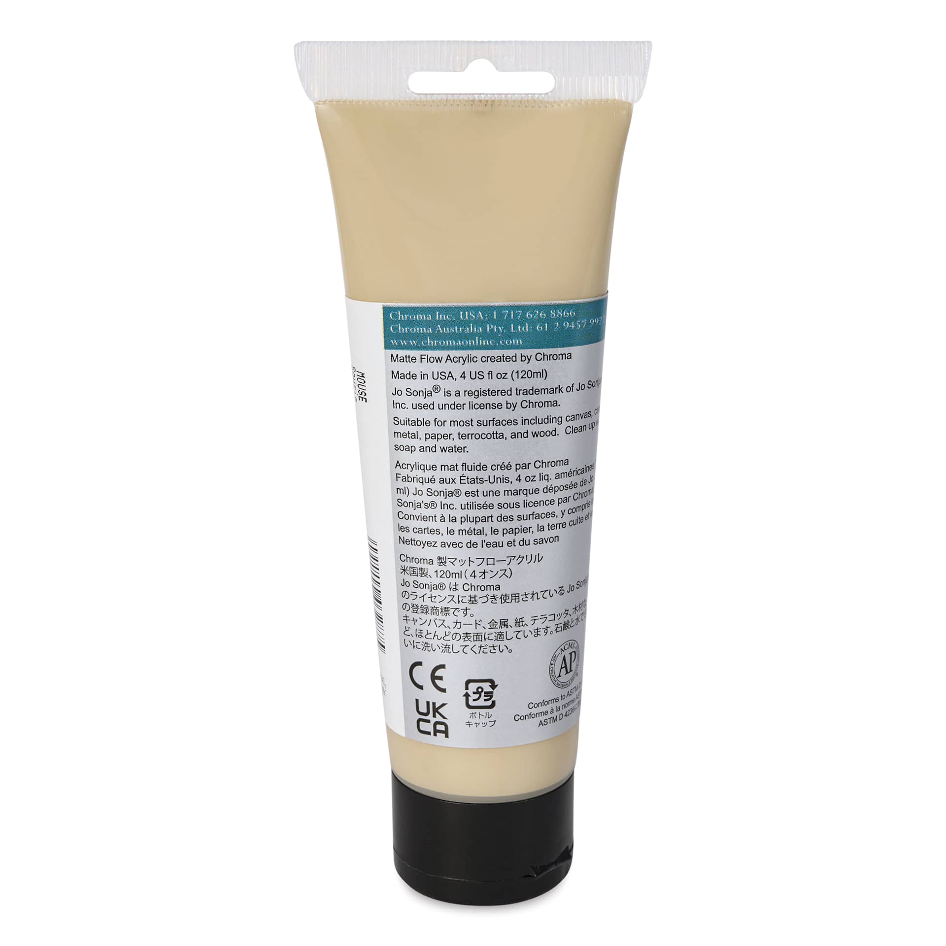 Chroma's Jo Sonja Color Trends Acrylic Paint - Mouse, 120 ml tube - back