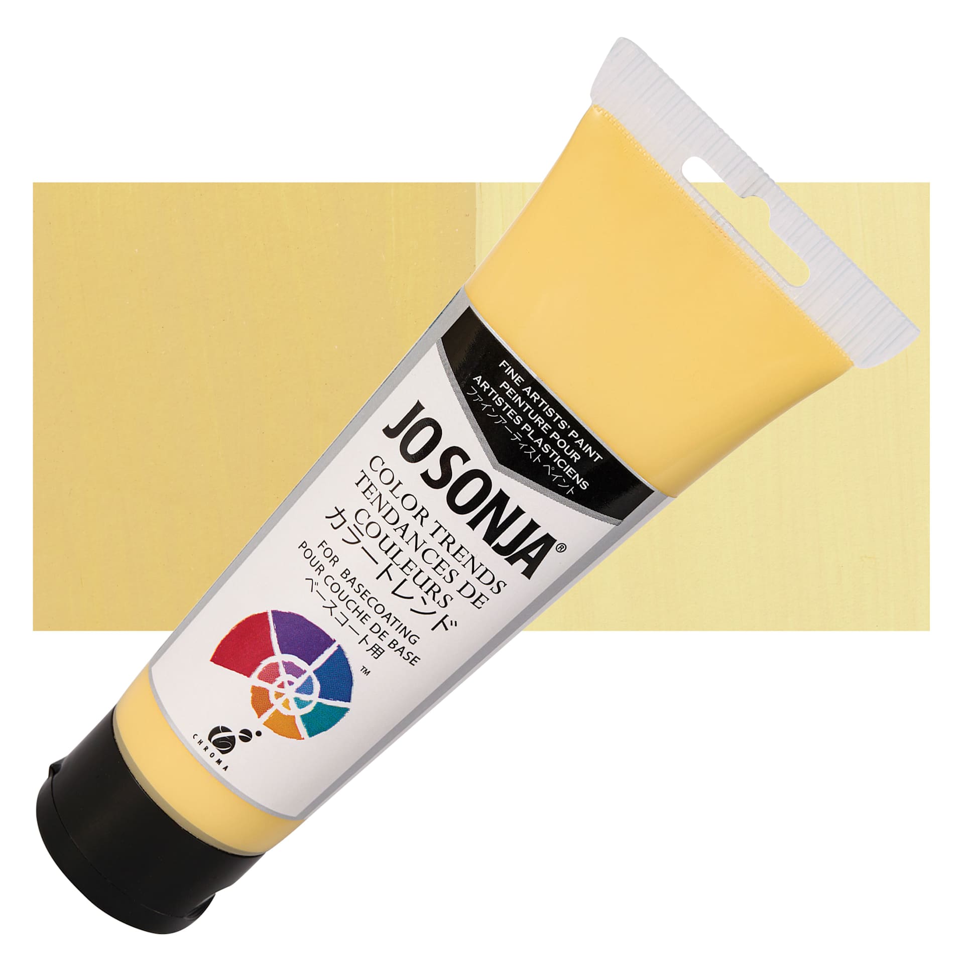Chroma's Jo Sonja Color Trends Acrylic Paint - Primrose - Tube and Swatch
