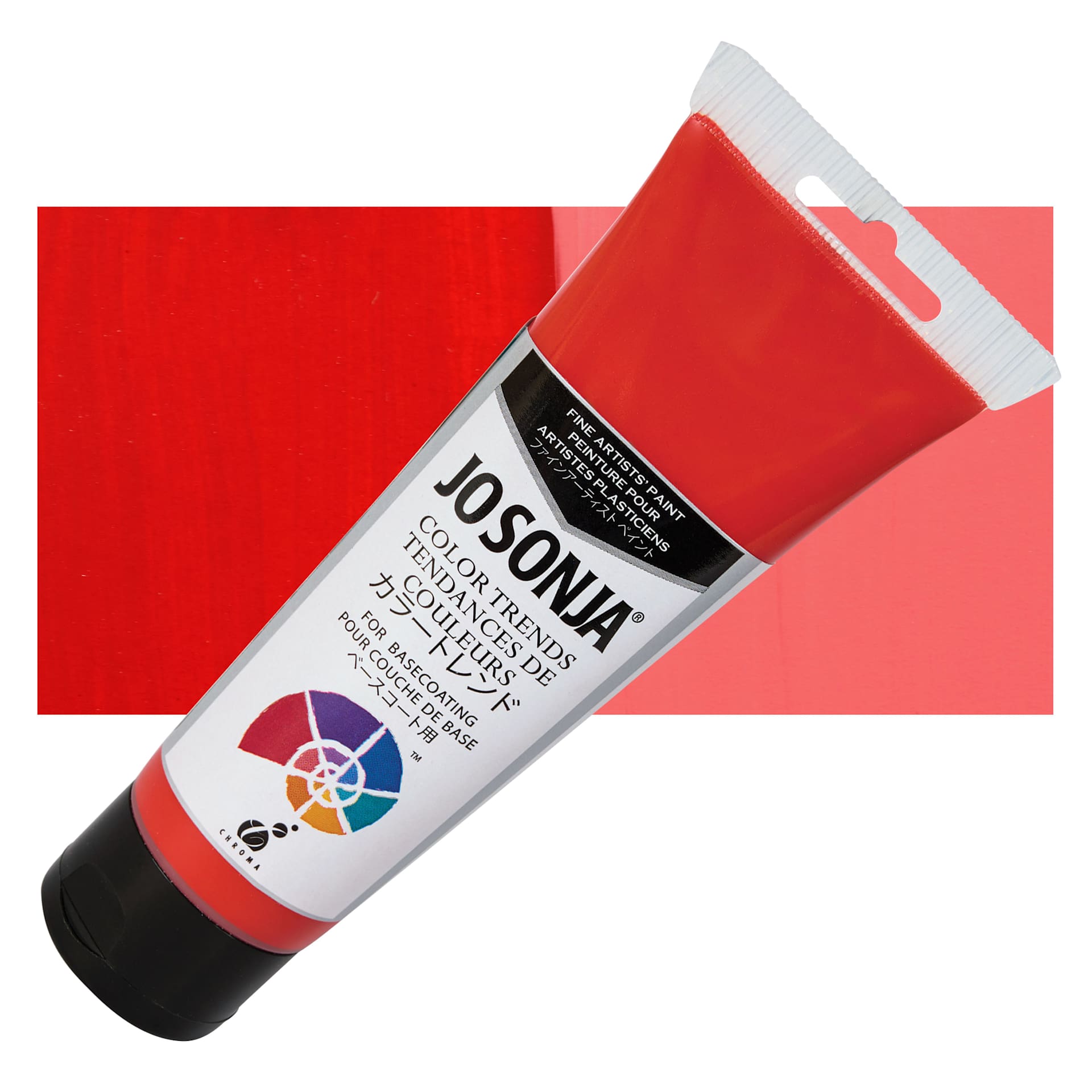 Chroma's Jo Sonja Color Trends Acrylic Paint - Poppy - Tube and Swatch