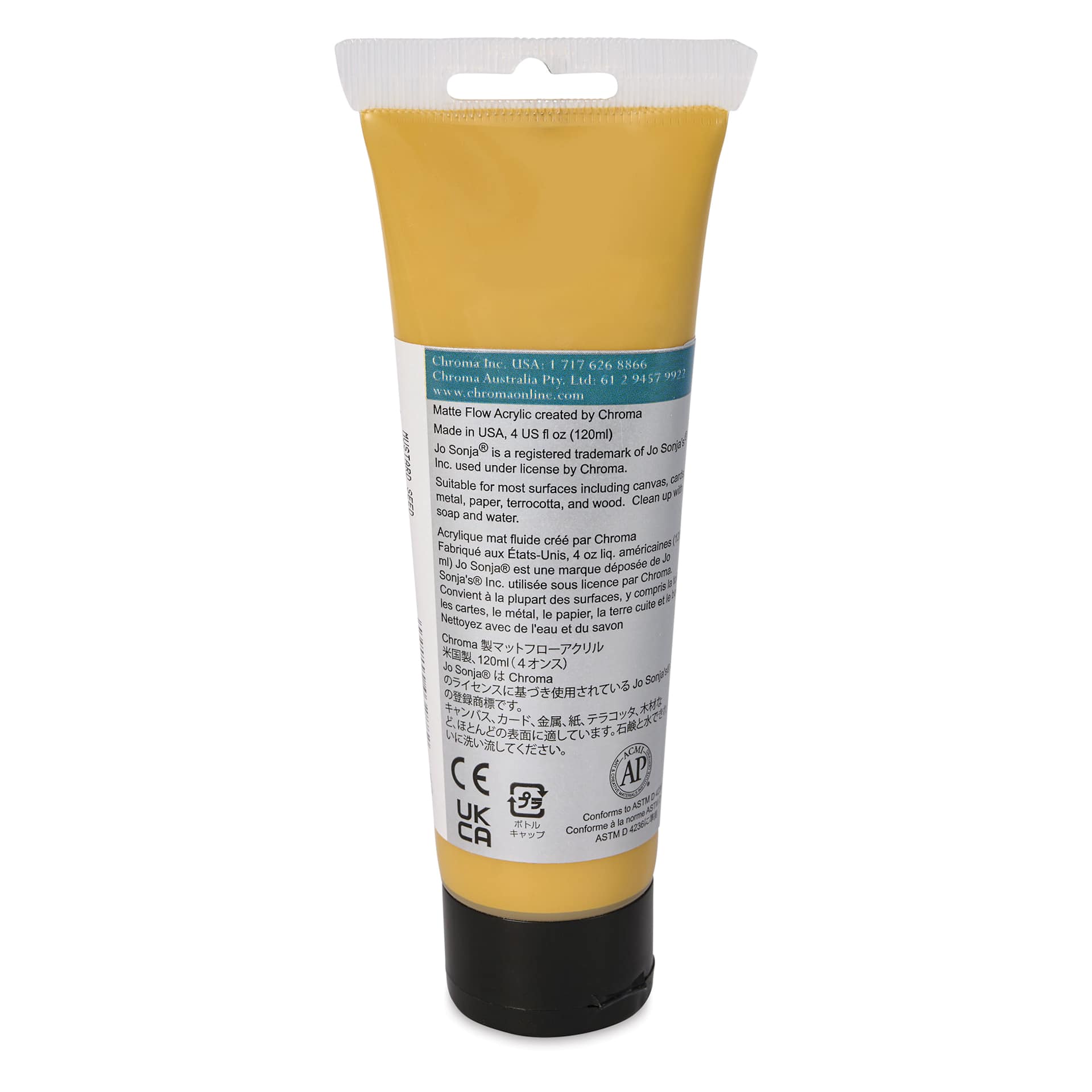 Chroma's Jo Sonja Color Trends Paint - Mustard Seed, 4 oz tube - back