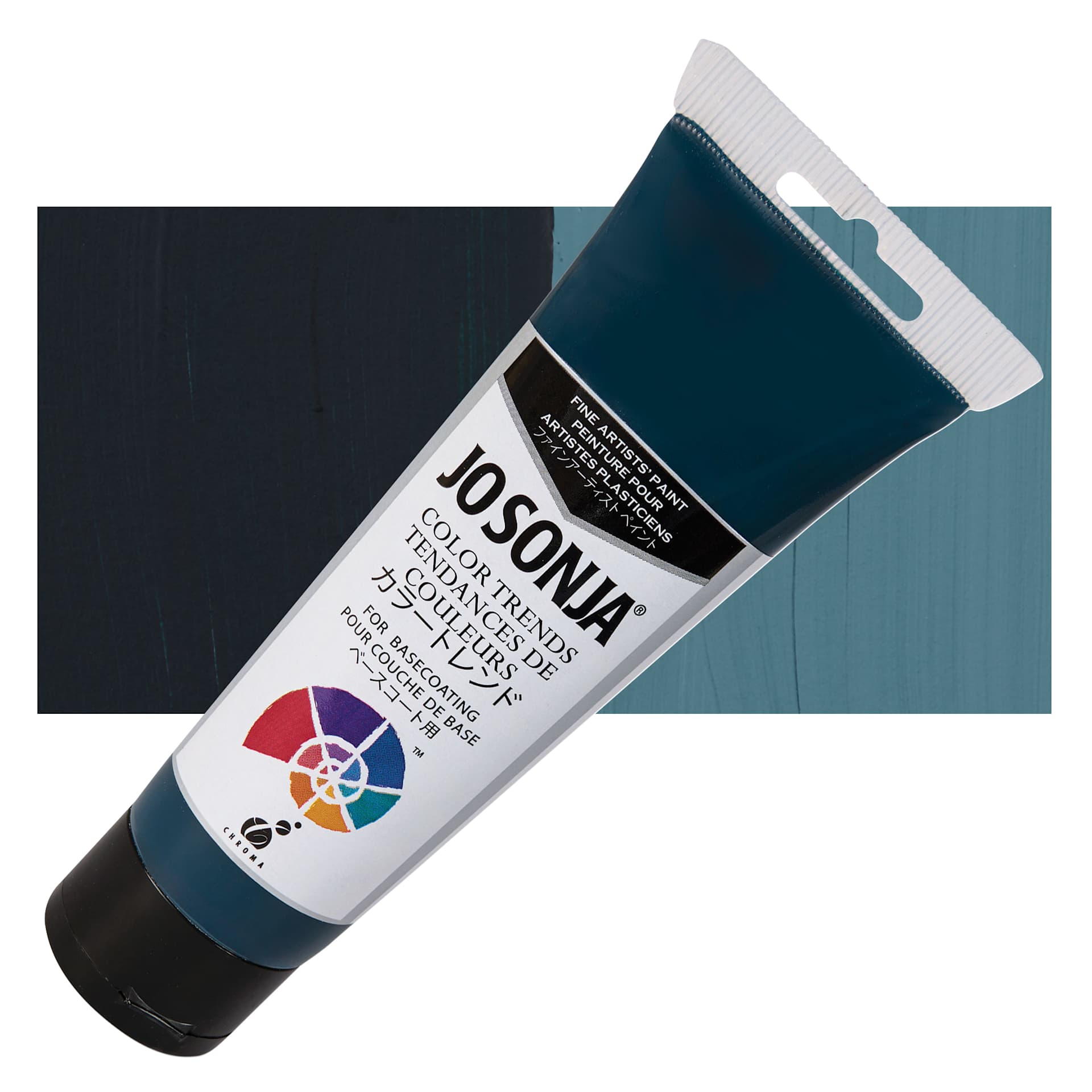 Chroma's Jo Sonja Color Trends Acrylic Paint - Galaxy Blue - Tube and Swatch