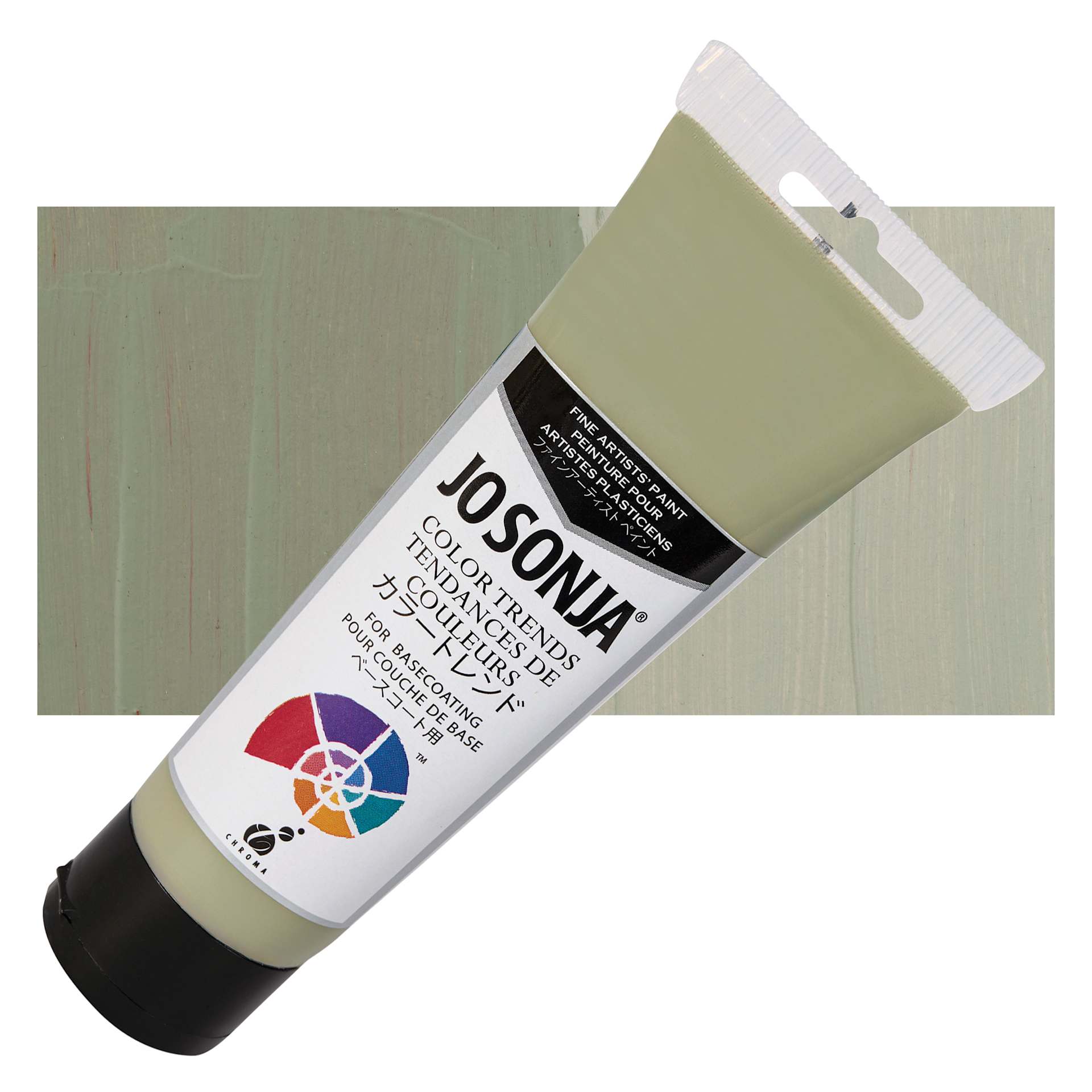 Chroma's Jo Sonja Color Trends Acrylic Paint - Oakmoss - Tube and Swatch
