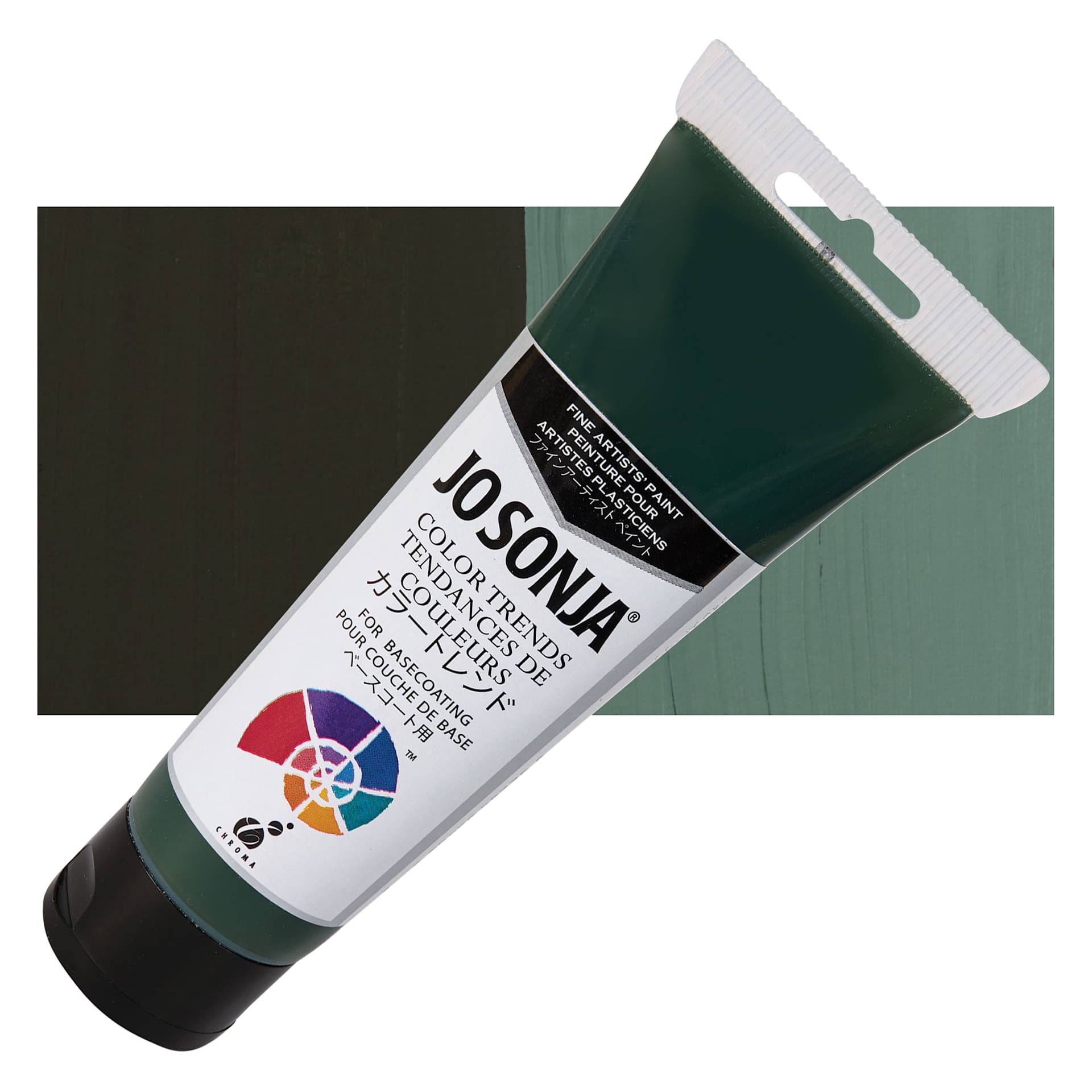 Chroma's Jo Sonja Color Trends Acrylic Paint - Forest Green - Tube and Swatch