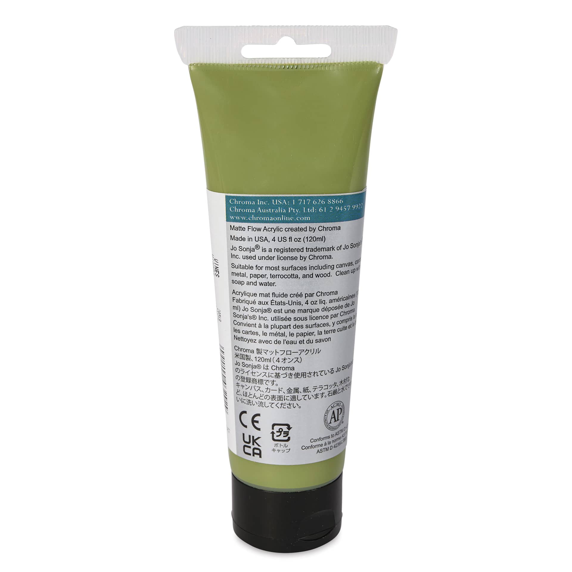 Chroma's Jo Sonja Color Trends Acrylic Paint - Vines, 120 ml tube - back