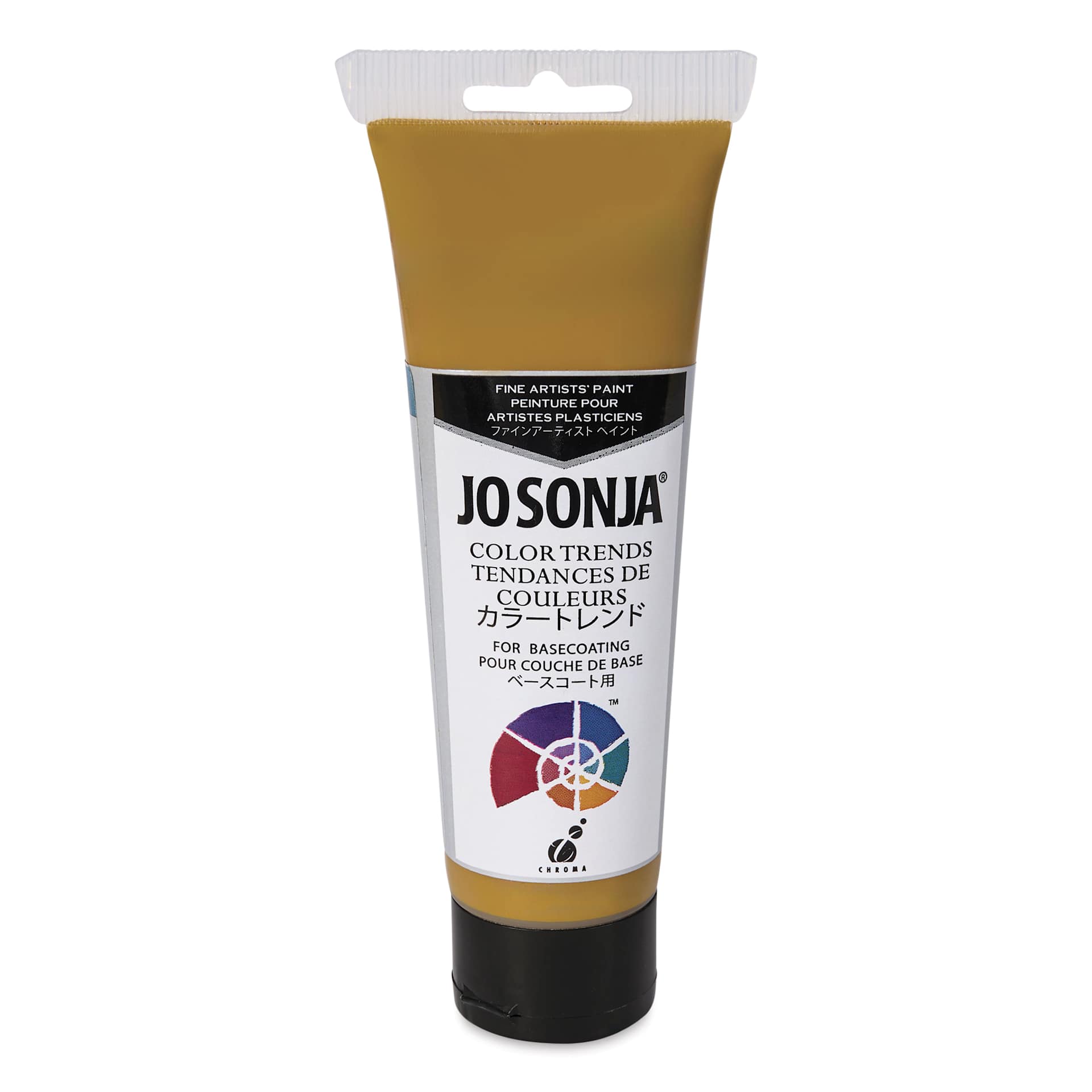 Chroma's Jo Sonja Color Trends Acrylic Paint - Antique Brass, 120 ml tube - front