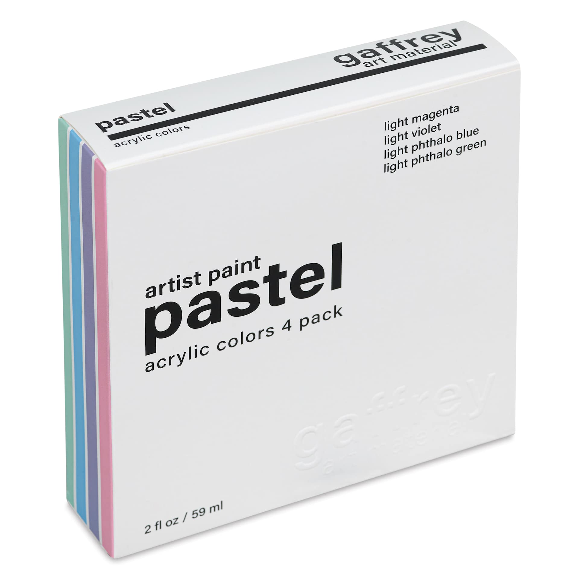Gaffrey Art Material Standard Body Acrylic Paints - Set of 4, Pastel Colors, 59 ml front of package