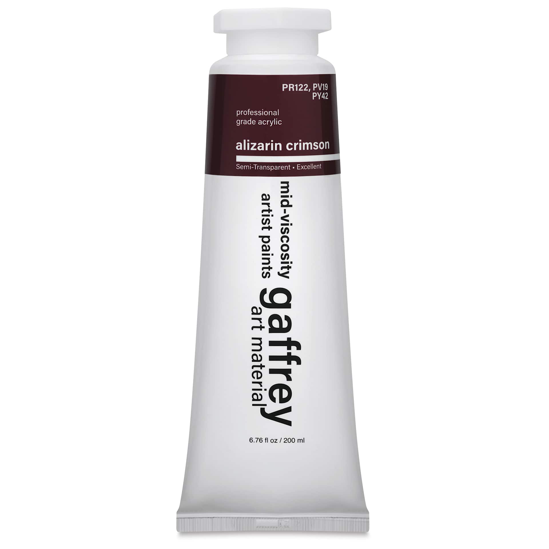 Gaffrey Art Material Standard Body Acrylic Paint - Alizarin Crimson, 200 ml tube