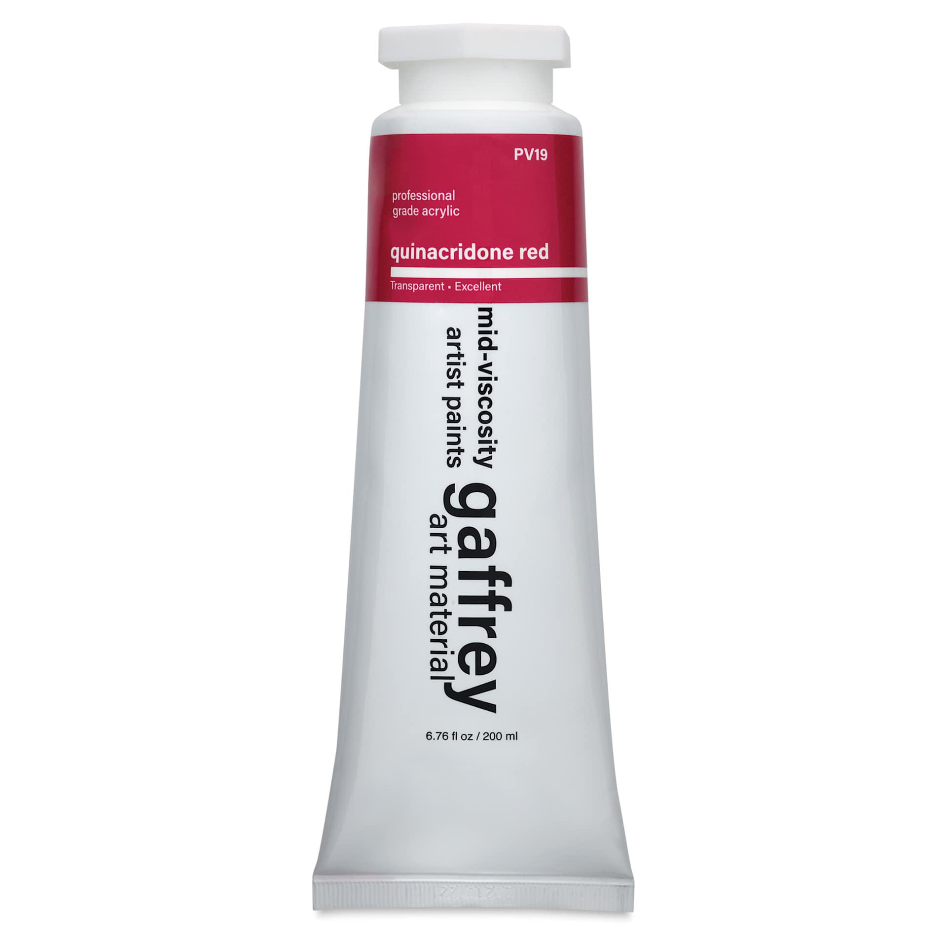 Gaffrey Art Material Standard Body Acrylic Paint - Quinacridone Red, 200 ml tube