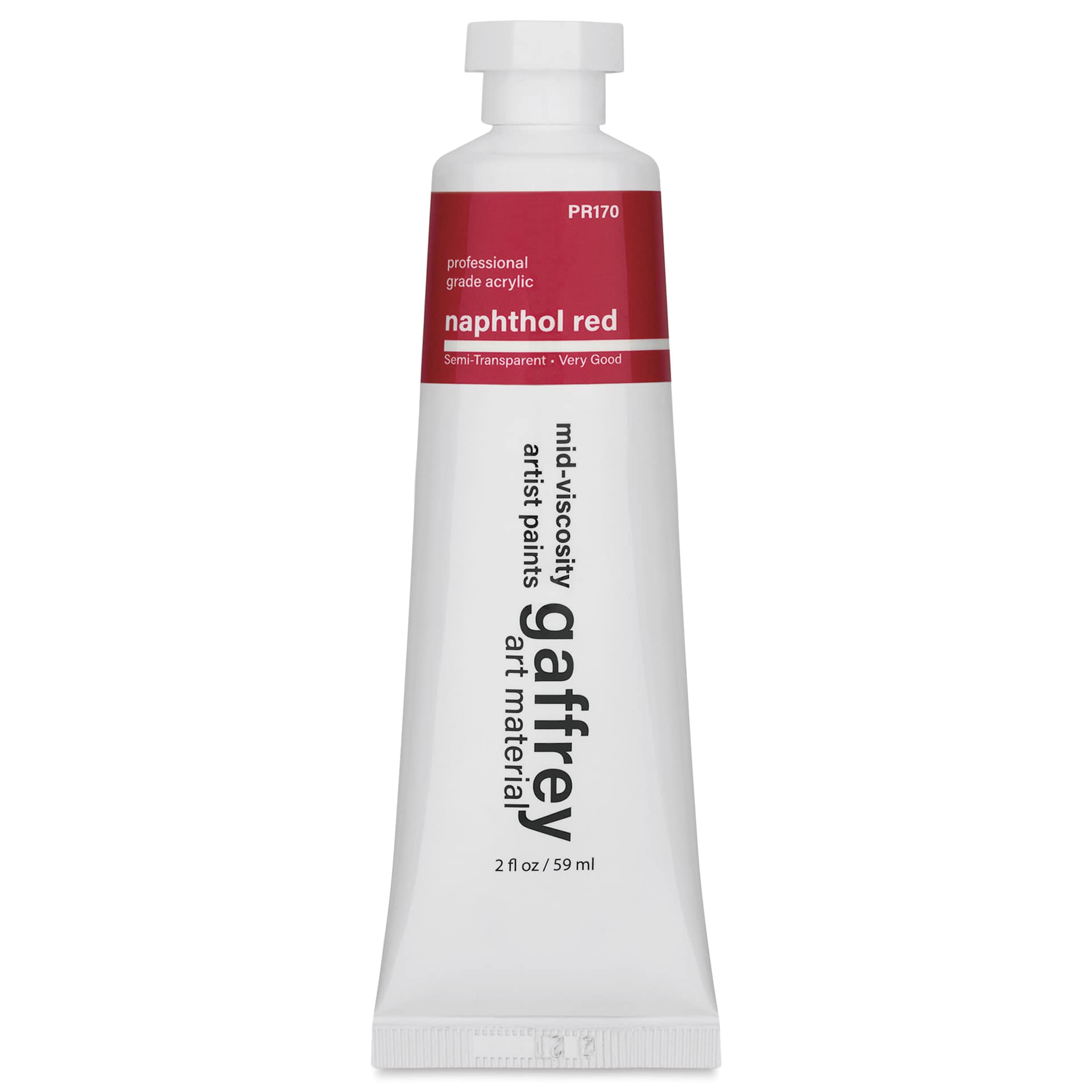 Gaffrey Art Material Standard Body Acrylic Paint - Naphthol Red, 59 ml tube