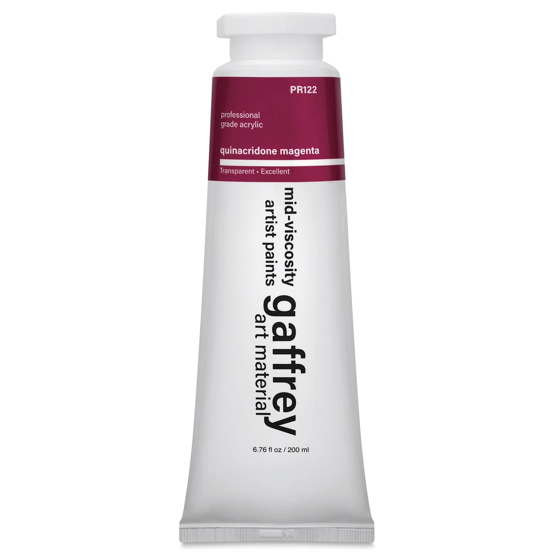 Gaffrey Art Material Standard Body Acrylic Paint - Quinacridone Magenta, 200 ml tube