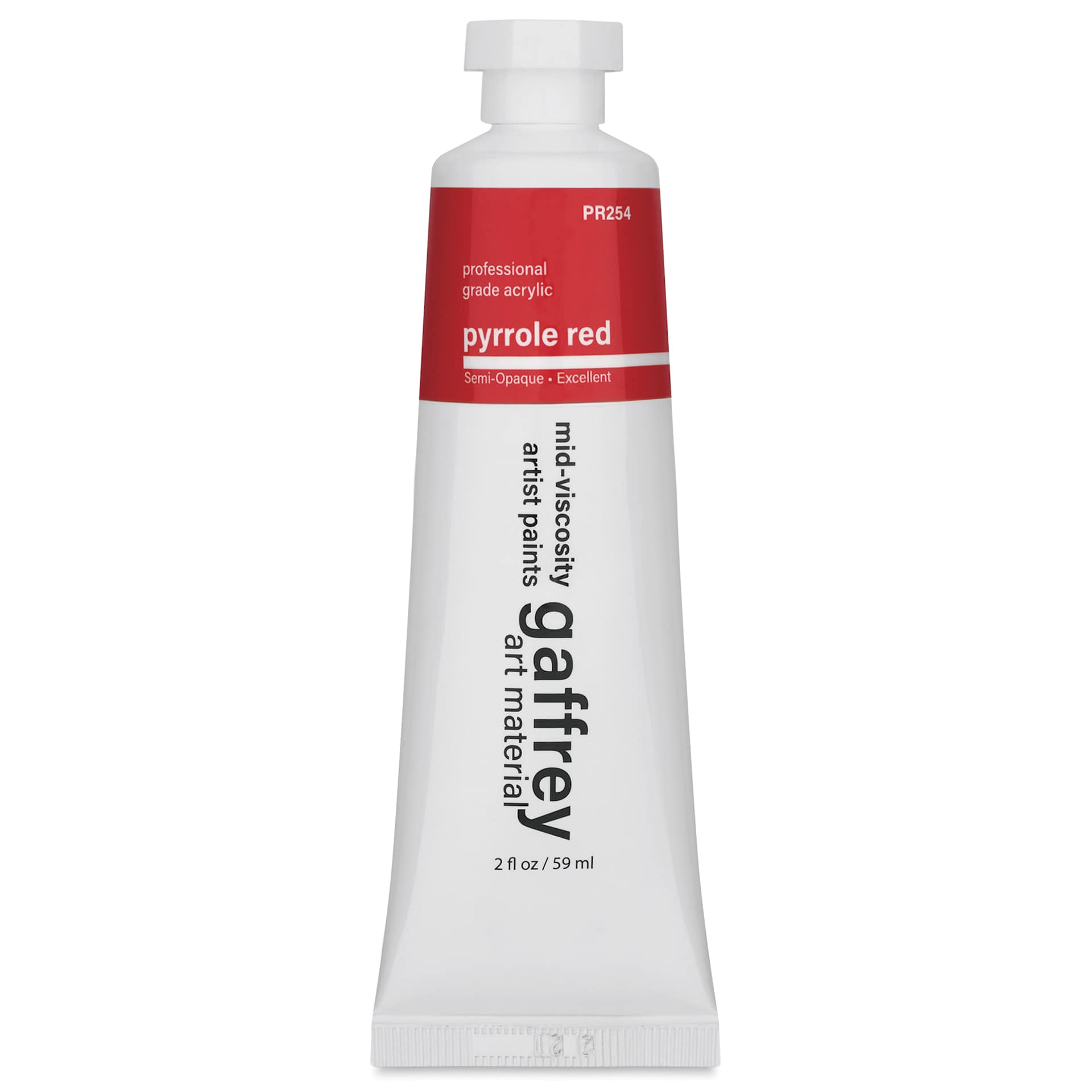 Gaffrey Art Material Standard Body Acrylic Paint - Pyrrole Red, 59 ml tube