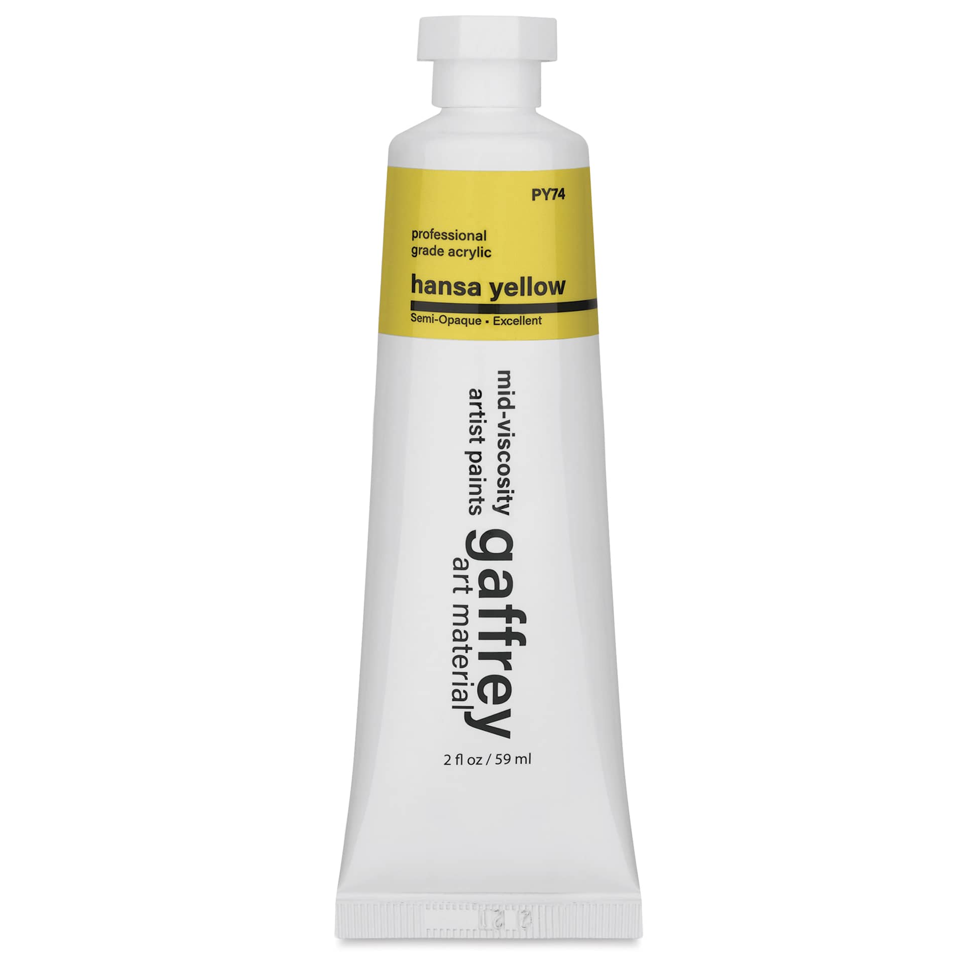 Gaffrey Art Material Standard Body Acrylic Paint - Hansa Yellow, 59 ml tube