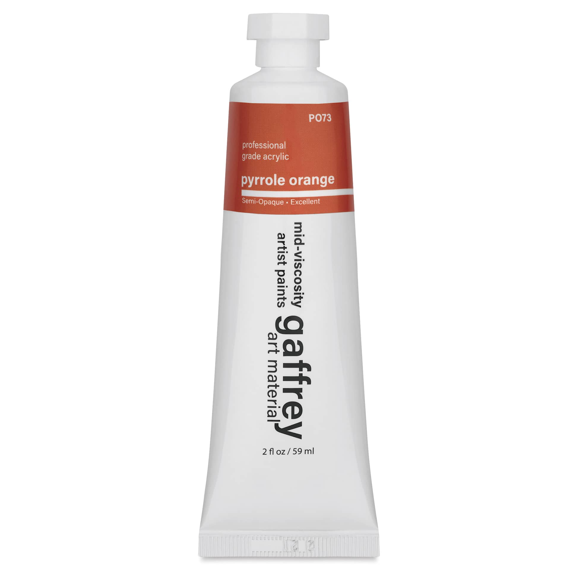 Gaffrey Art Material Standard Body Acrylic Paint - Pyrrole Orange, 59 ml tube