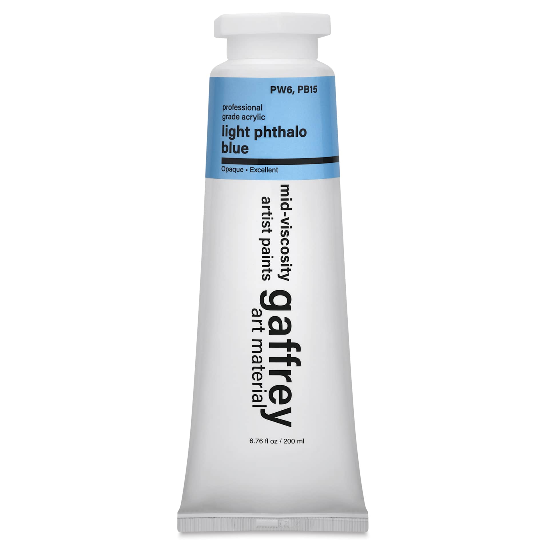 Gaffrey Art Material Standard Body Acrylic Paint - Light Phthalo Blue, 200 ml tube