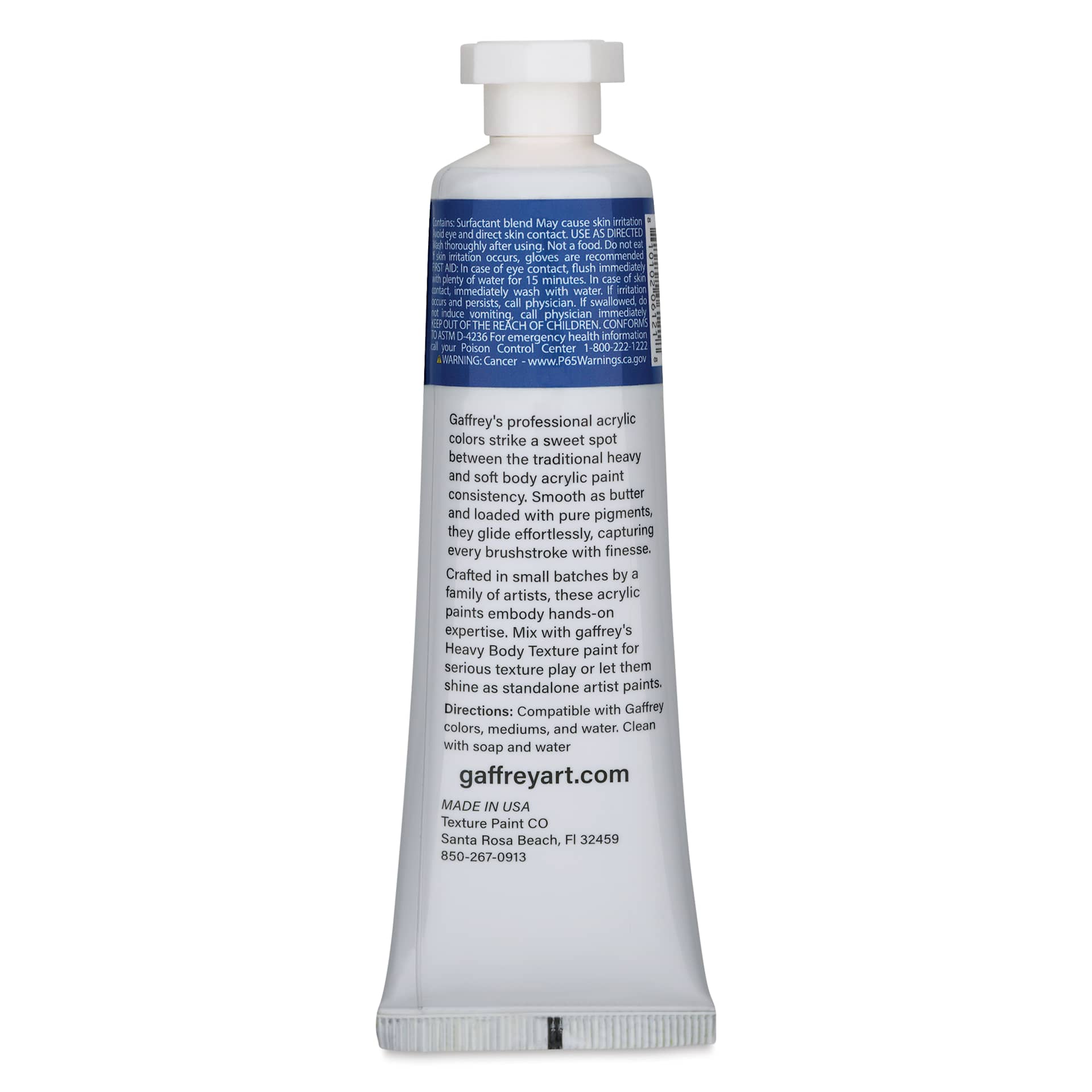 Gaffrey Art Material Standard Body Acrylic Paint - Ultramarine Blue, 59 ml tube back